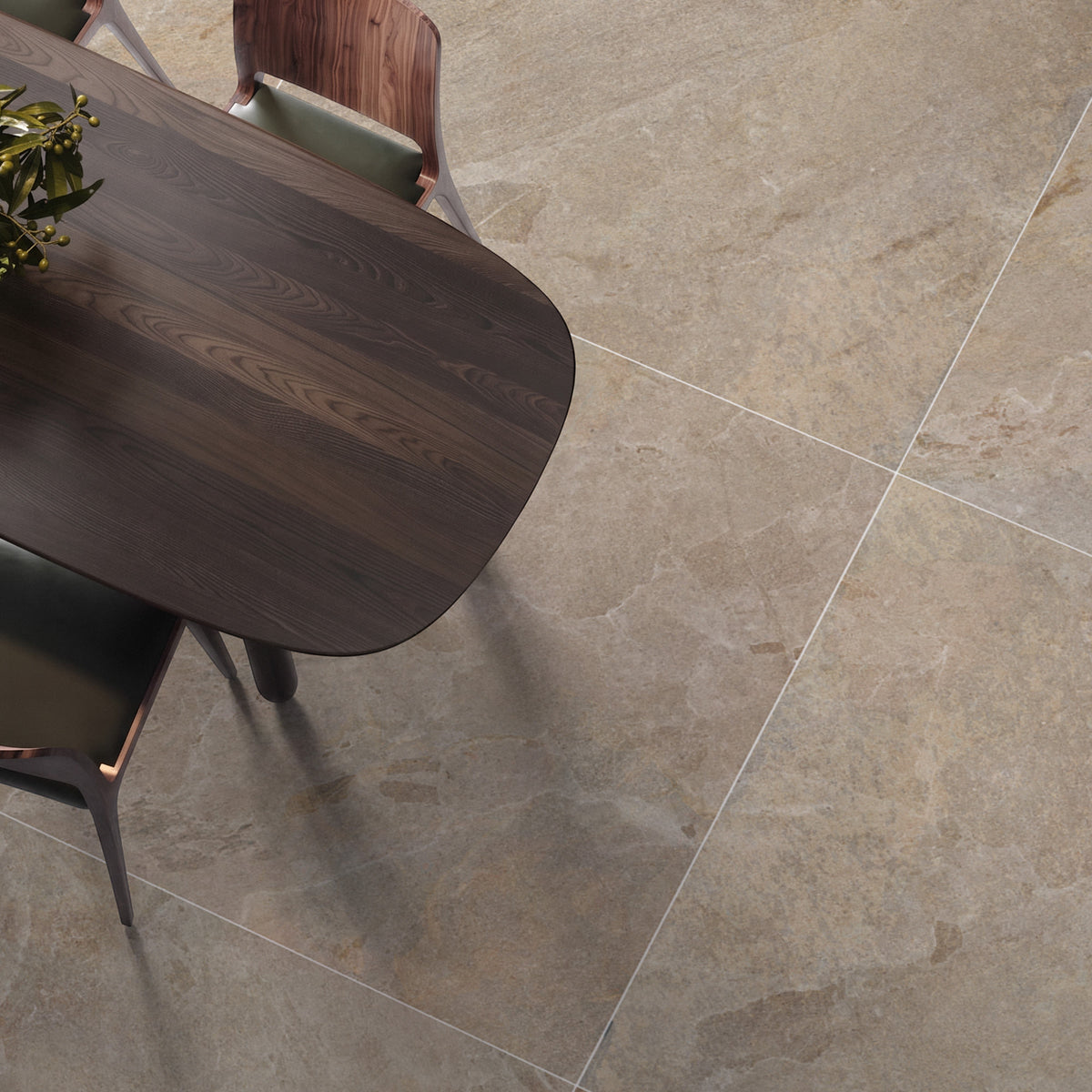 Carrelage effet Pierre Beige Brun 100x100x0,8 cm In&Out Serdano - Sol et mur intérieur et Sol extérieur