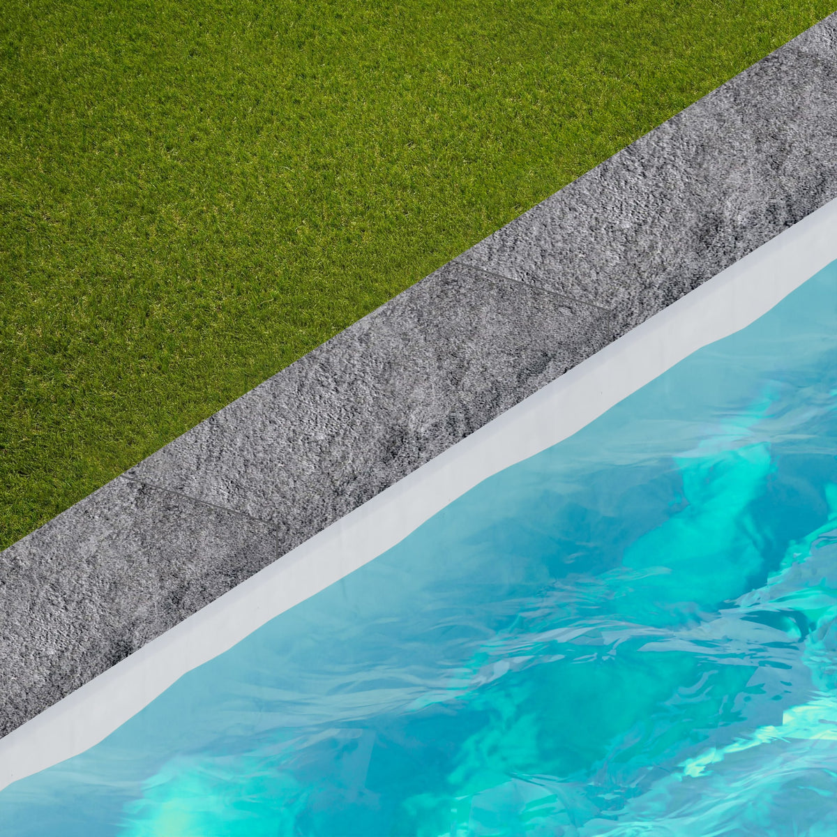 Margelle de piscine effet Pierre Quartzite Gris Ombre 60x20x2 cm Bord Droit avec retombée Teravio