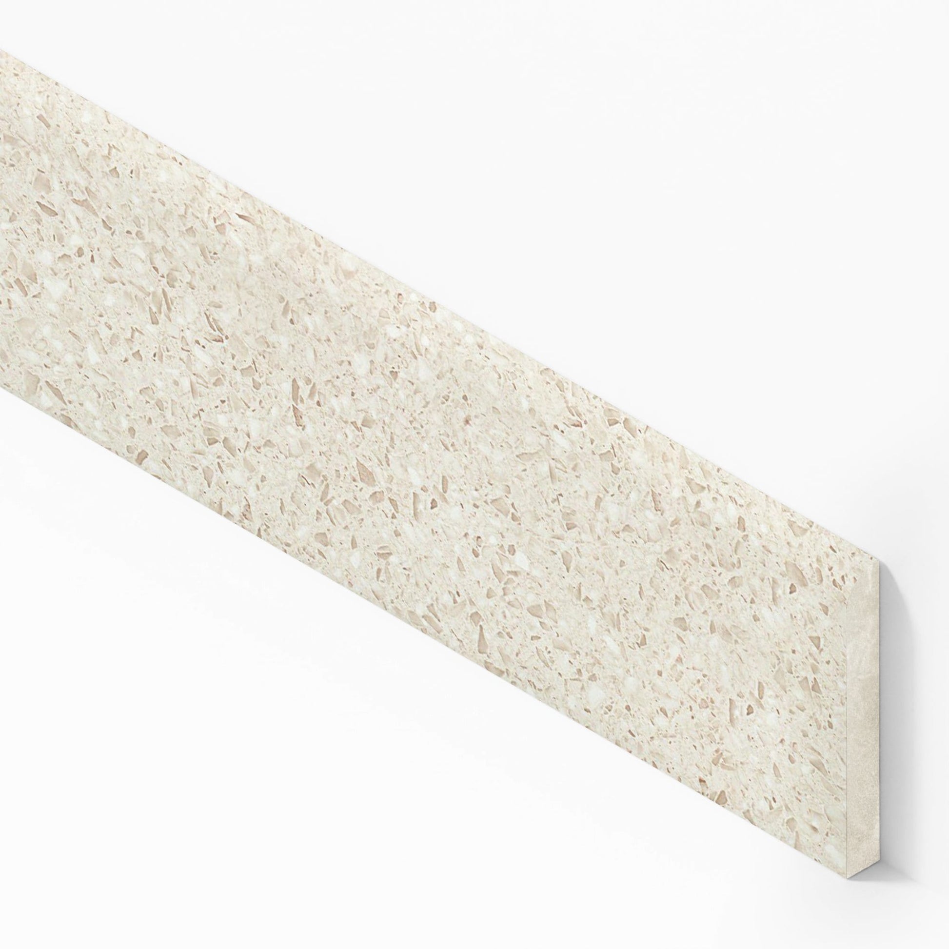 Plinthe carrelage effet Terrazzo Beige Crème 60x7,2 cm Mat Calviera