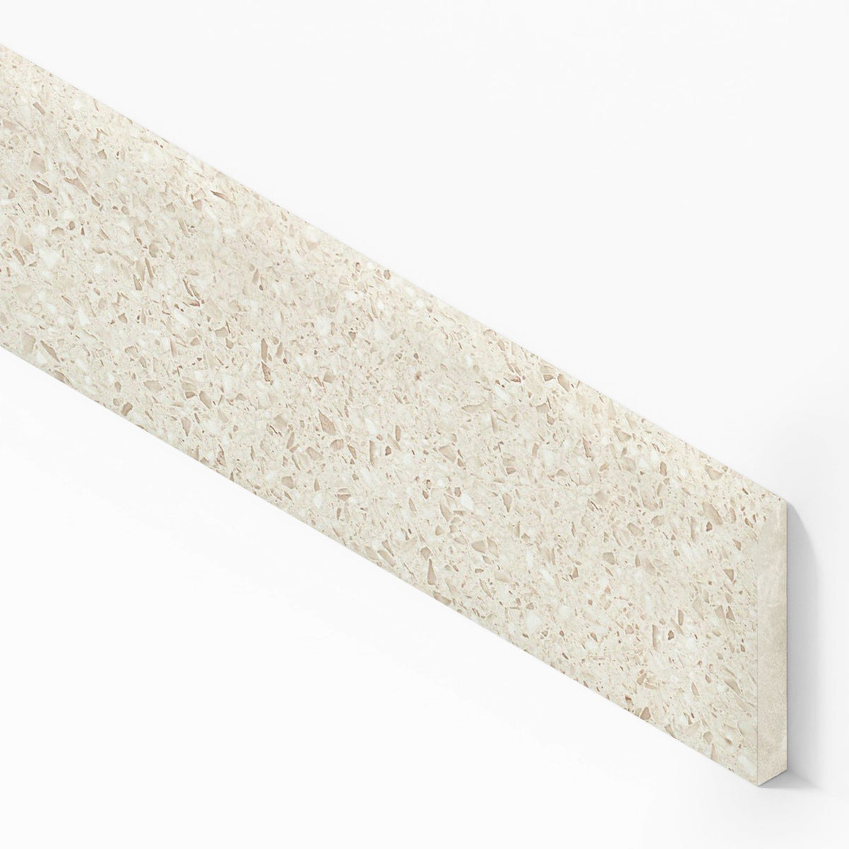 Plinthe carrelage effet Terrazzo Beige Crème 60x7,2 cm Mat Calviera