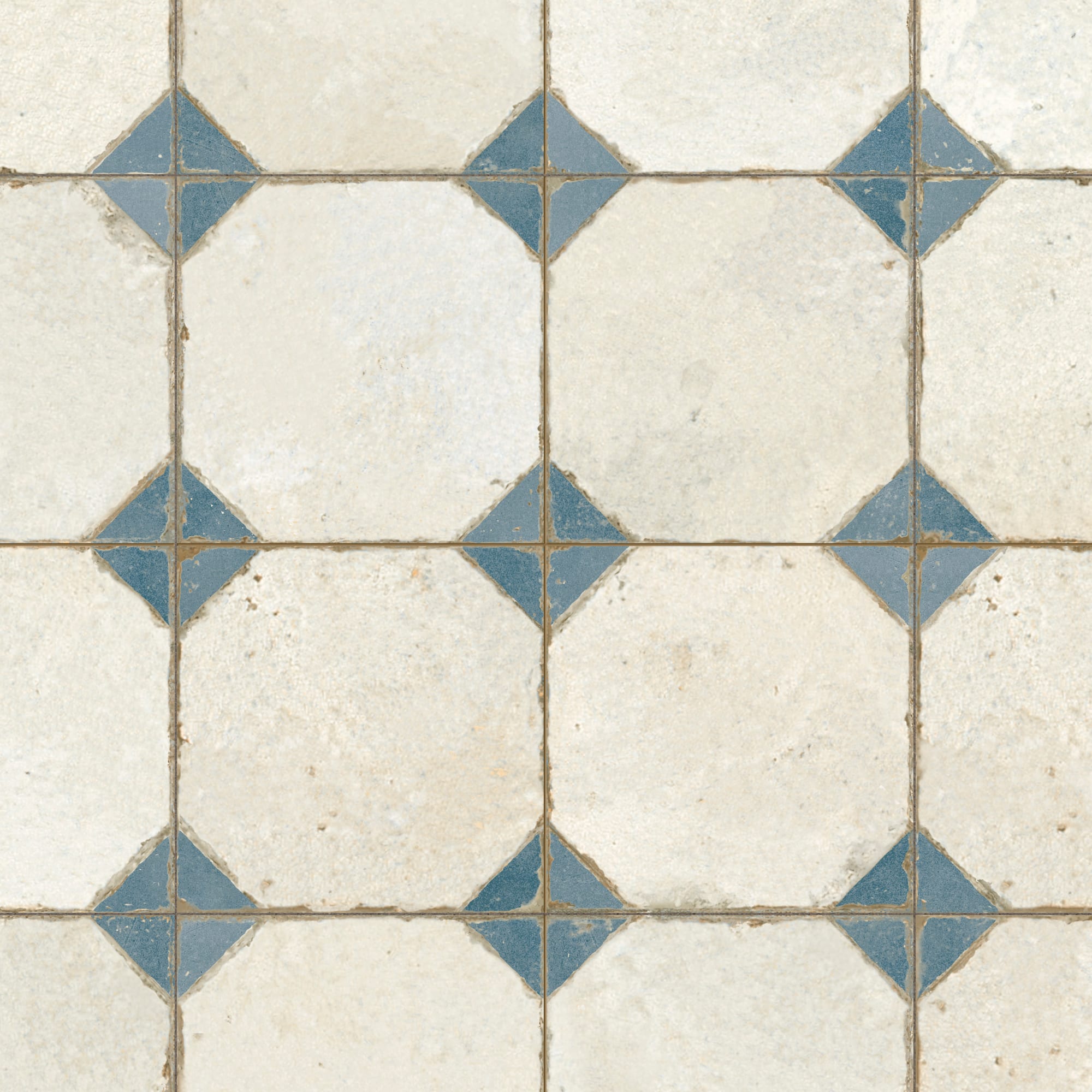 Carrelage Vintage Bleu Cabochon 45x45x0,95 cm Calvero - Sol et mur intérieur