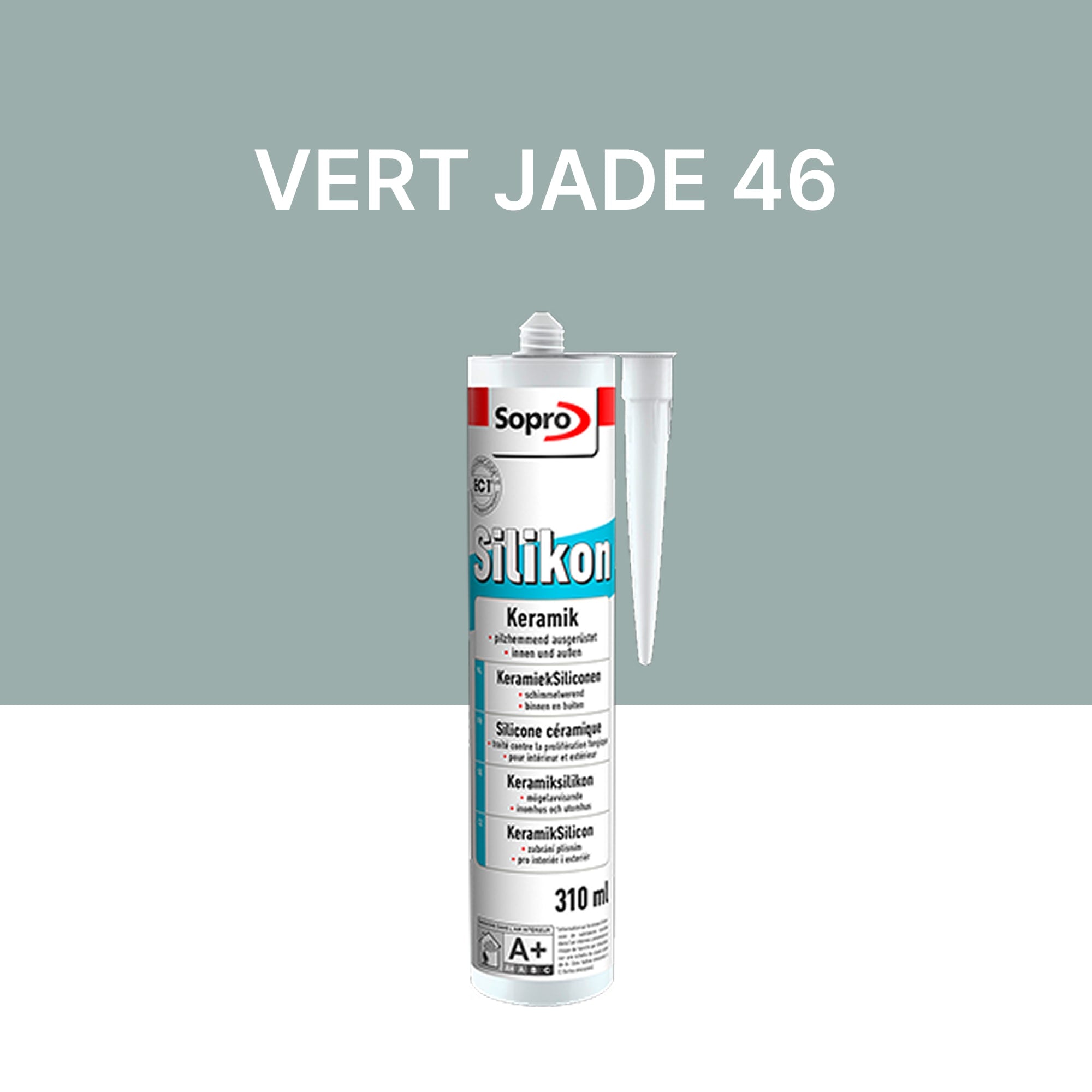 Mastic silicone spécial carrelage - Vert jade 46 - 310 ml