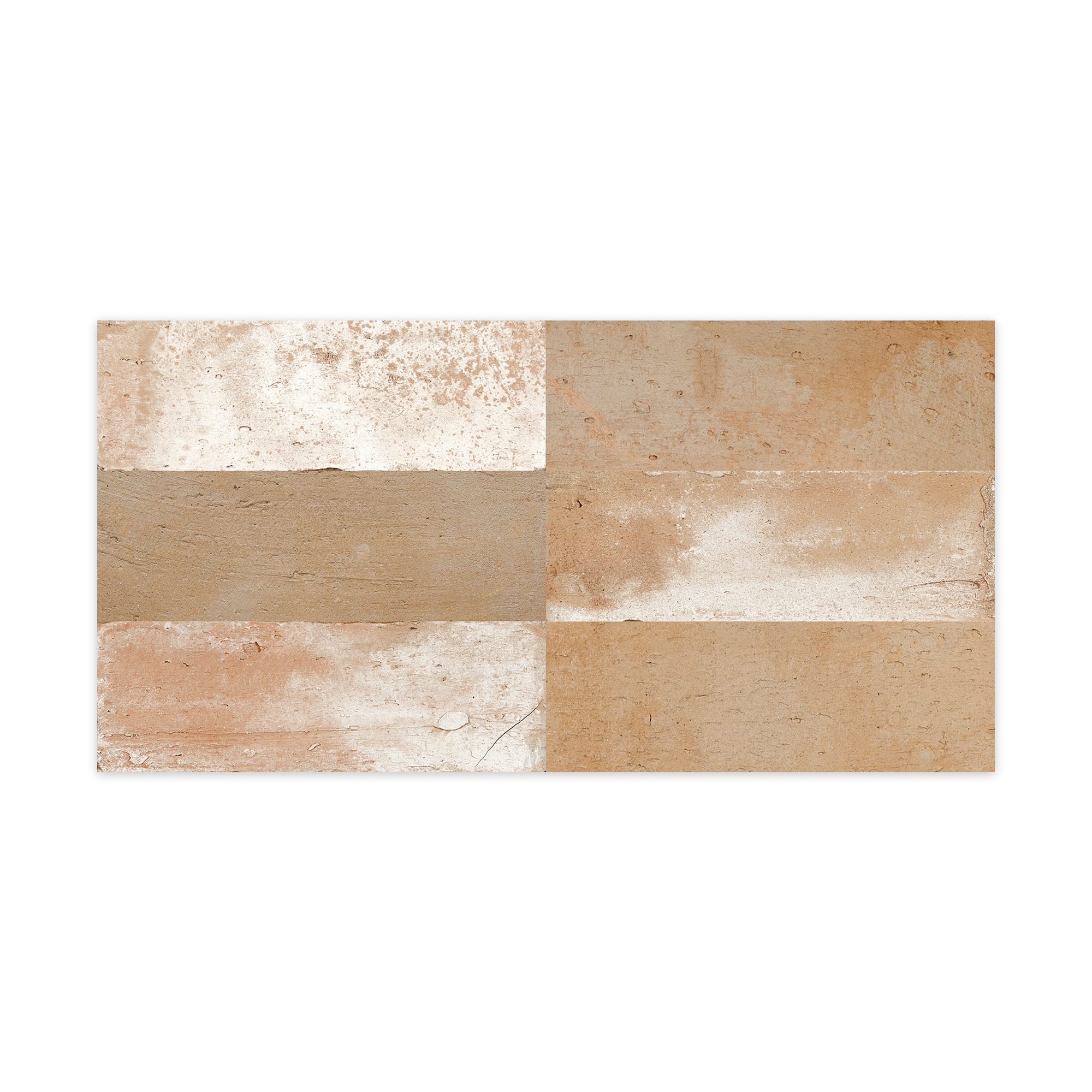 Carrelage Vintage effet Terre cuite Beige 40x20x1,03 cm Terramo - Mur intérieur
