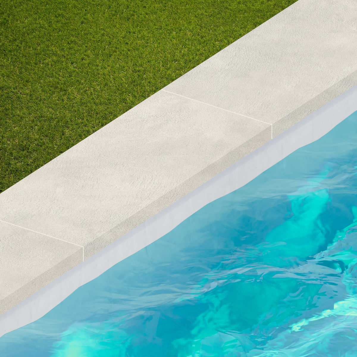 Margelle de piscine effet Béton Gris Perle 80x33x2 cm Bord Droit avec retombée Stavira