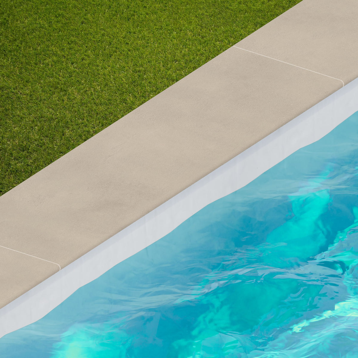 Margelle de piscine effet Béton Grège 120x33x2 cm Bord 1/2 Rond Montera