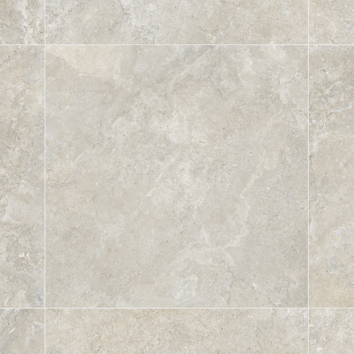 Carrelage effet Travertin Gris Beige 100x100x2 cm Castorel - Sol extérieur