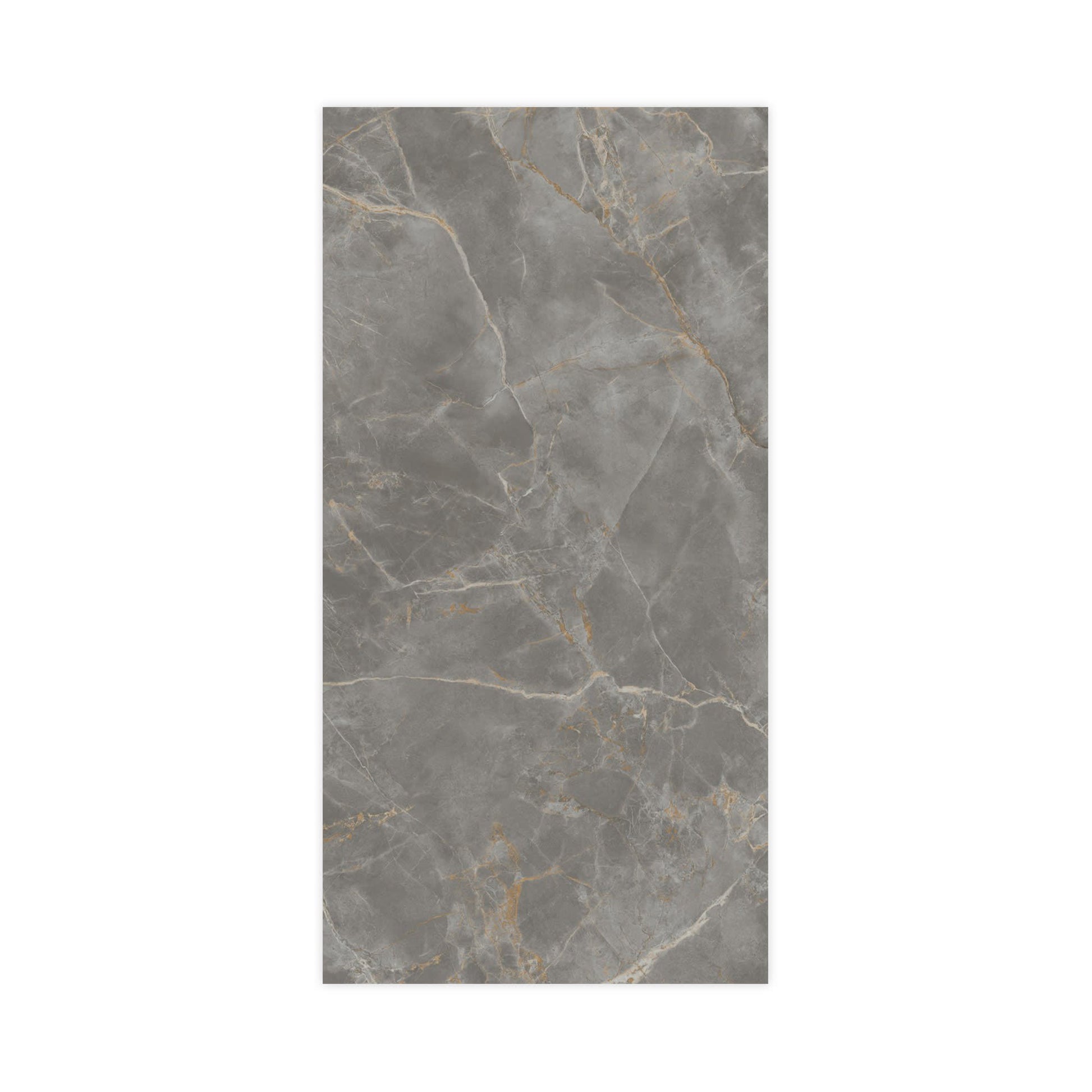 Carrelage effet Marbre Gris Titan 240x120x0,9 cm Brillant Montira - Mur intérieur