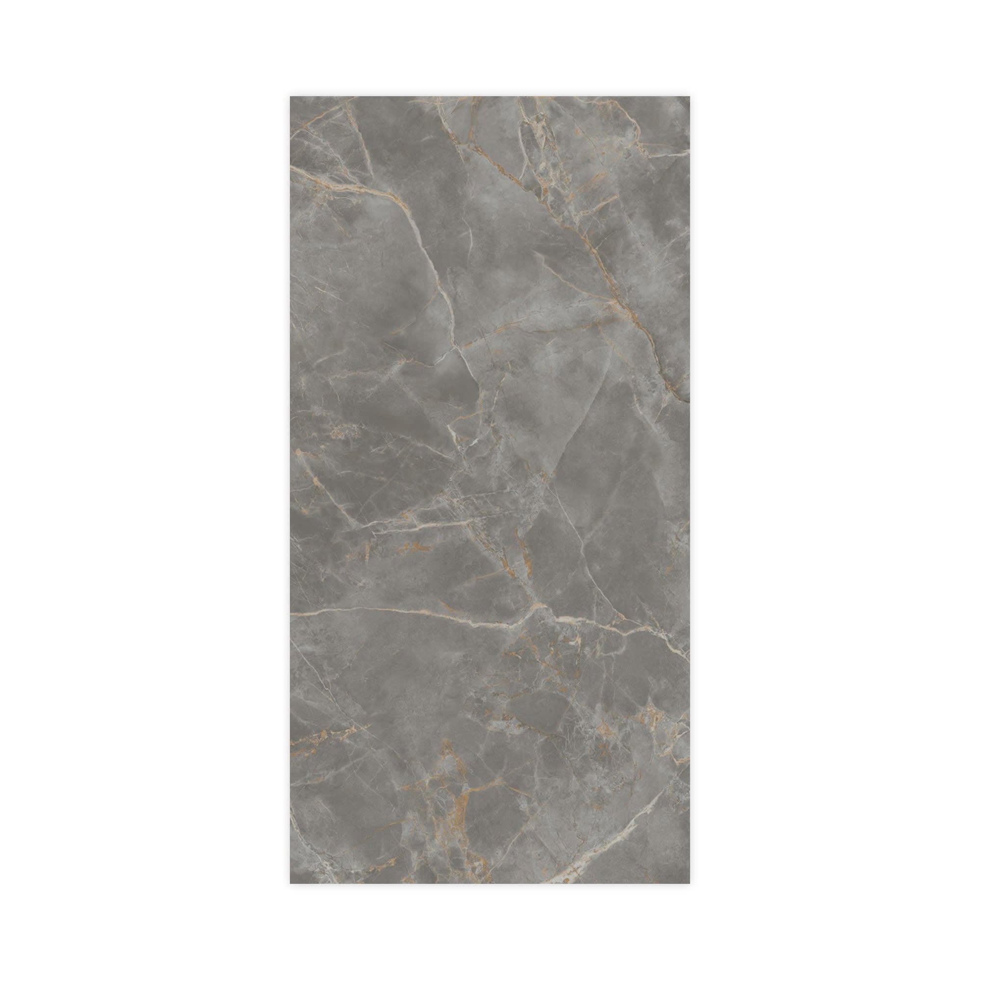 Carrelage effet Marbre Gris Titan 240x120x0,9 cm Brillant Montira - Mur intérieur