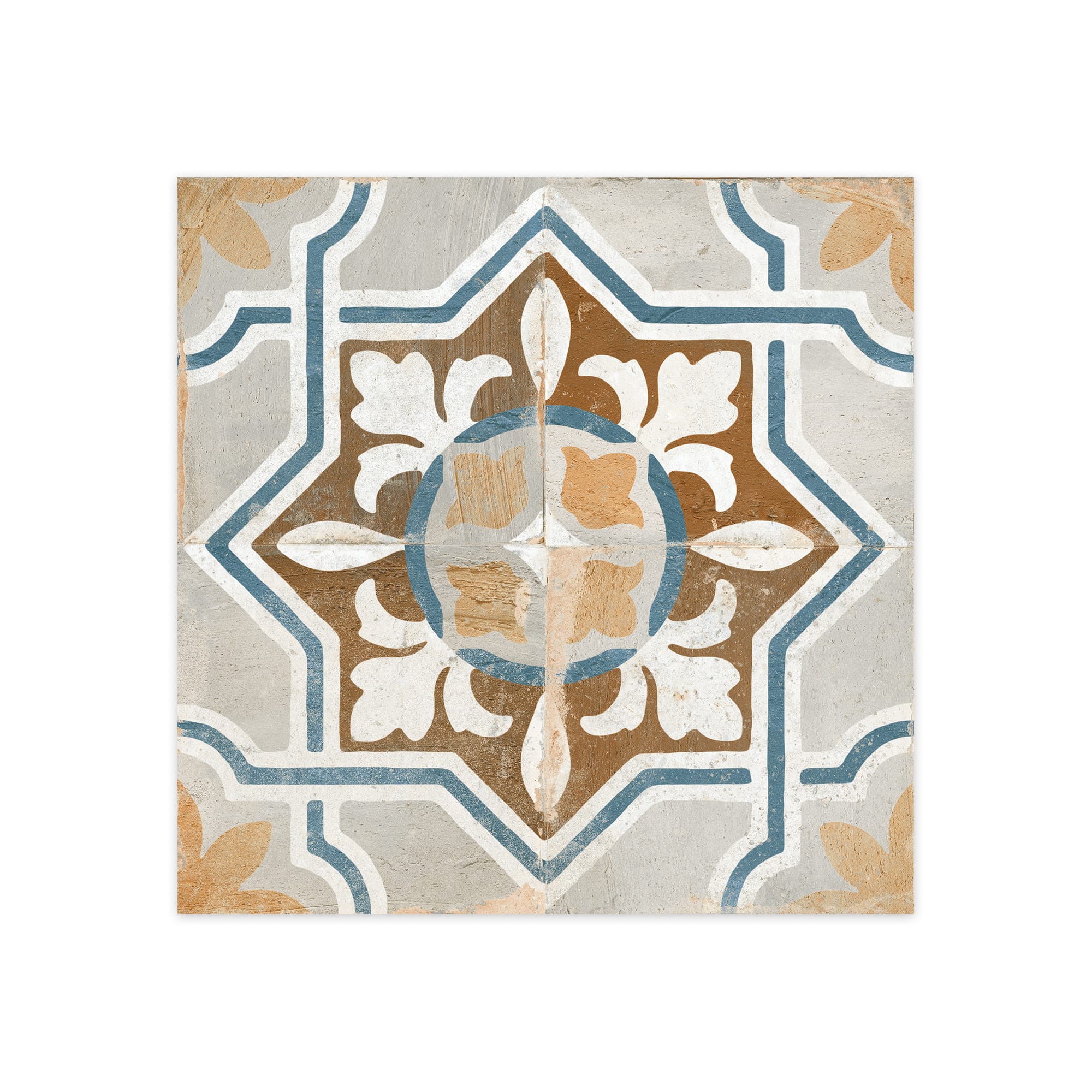 Carrelage Vintage effet Carreau ciment Multicolore Ostia 45x45x0,95 cm Rosaria - Sol et mur intérieur