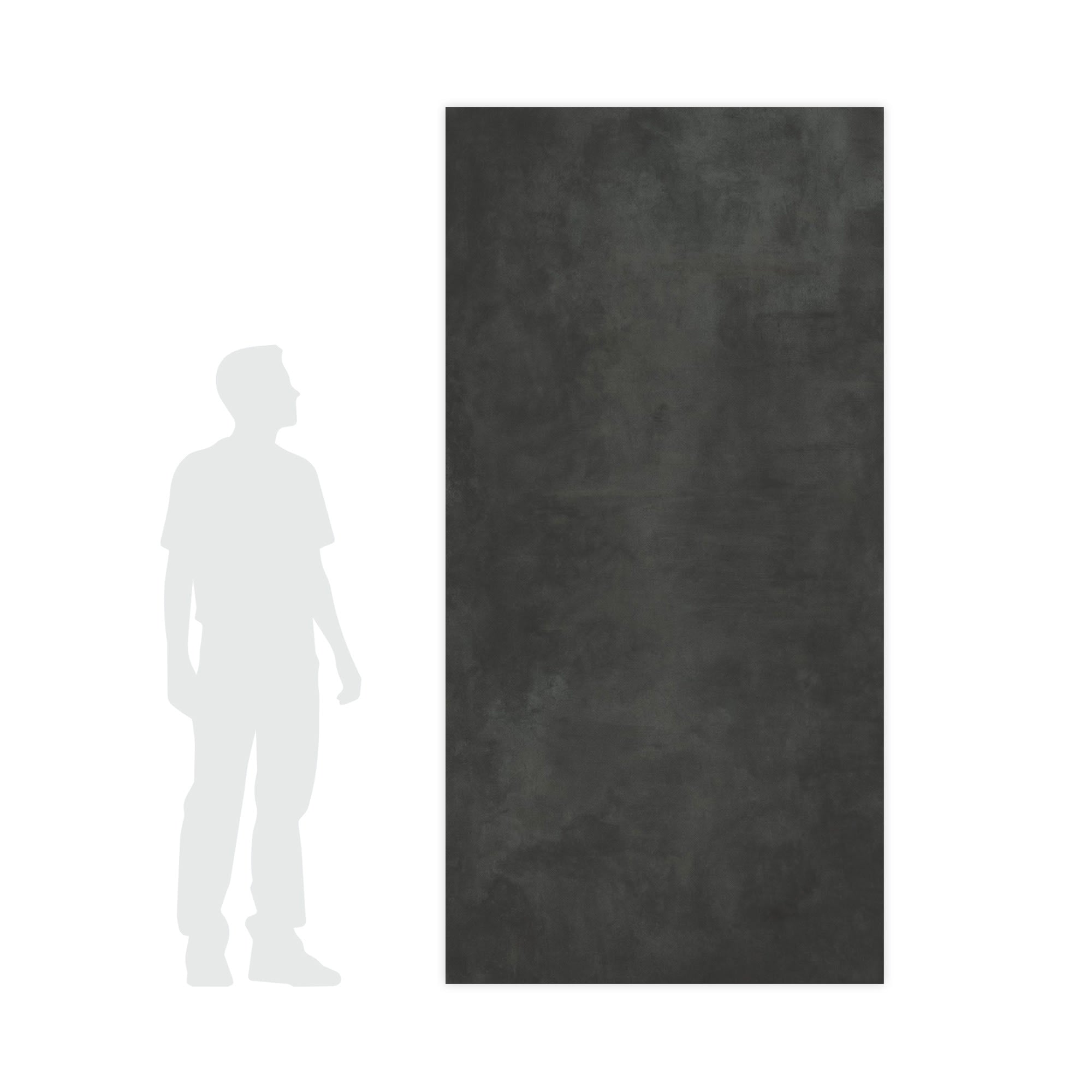 Carrelage effet Béton Gris Nuit 240x120x0,9 cm Mat Gravino - Mur intérieur