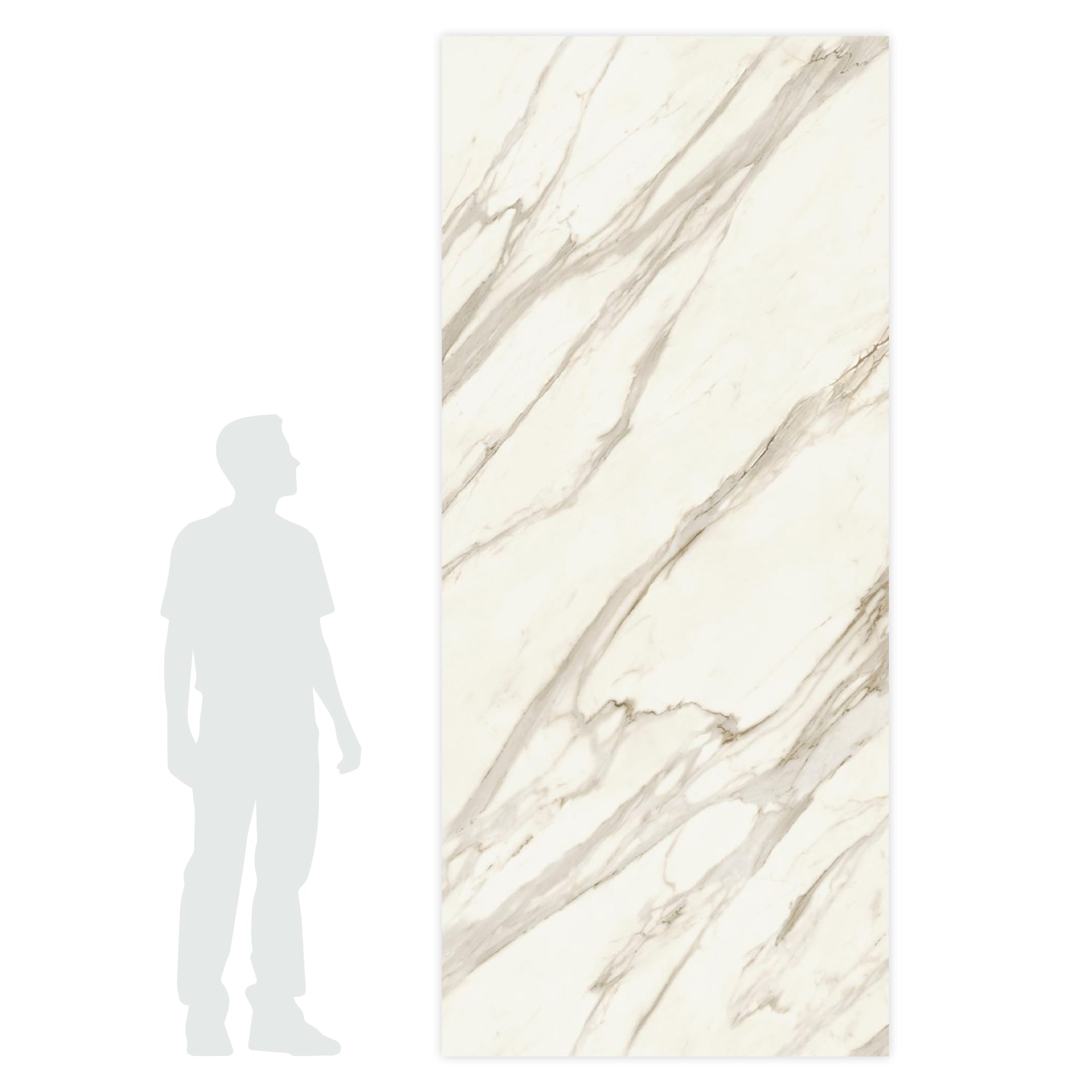 Carrelage effet Marbre Blanc Calacatta Sublime 278x120x0,6 cm Brillant Orsiano - Mur intérieur
