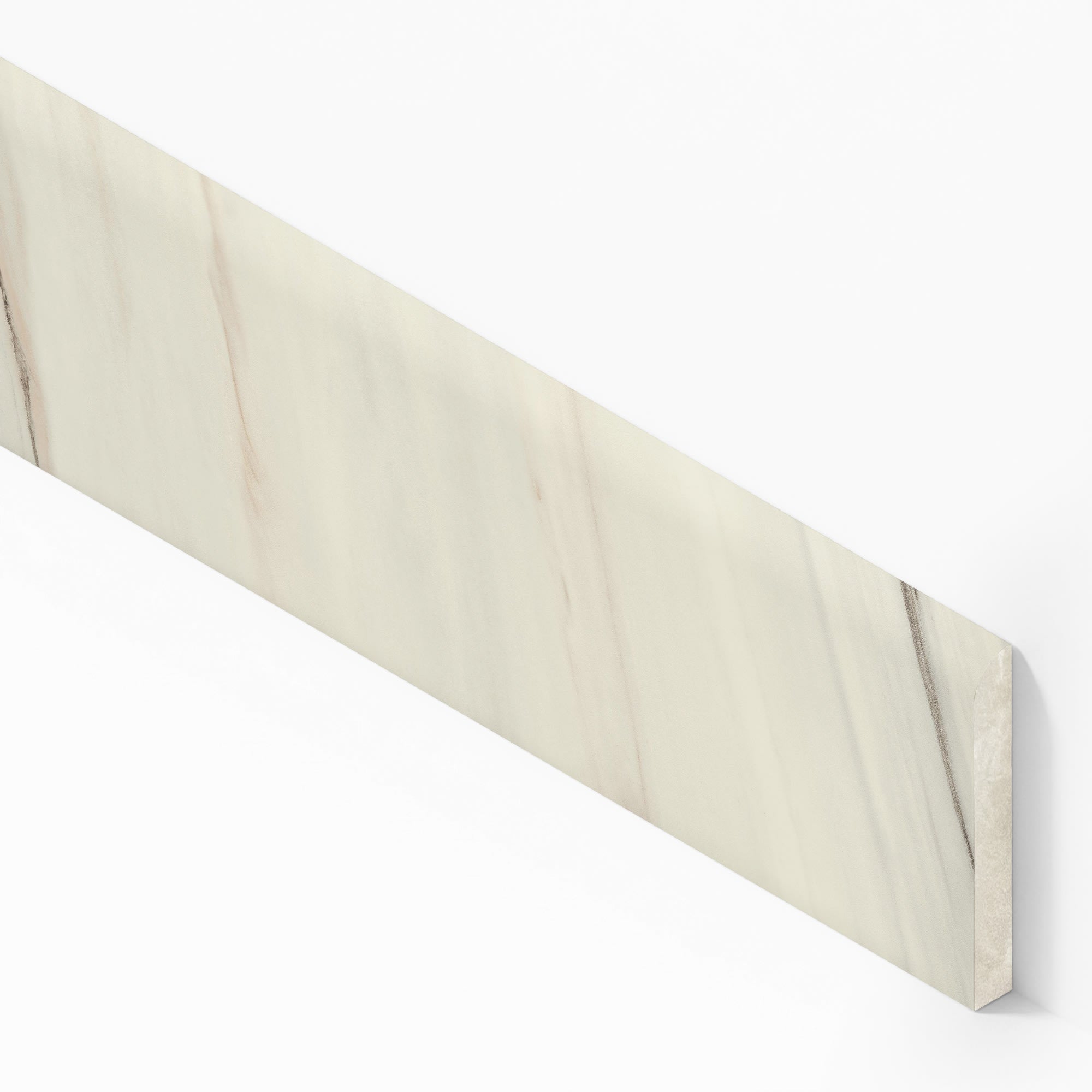 Plinthe carrelage effet Marbre Blanc Aurora 150x7,2 cm Brillant Magnaro
