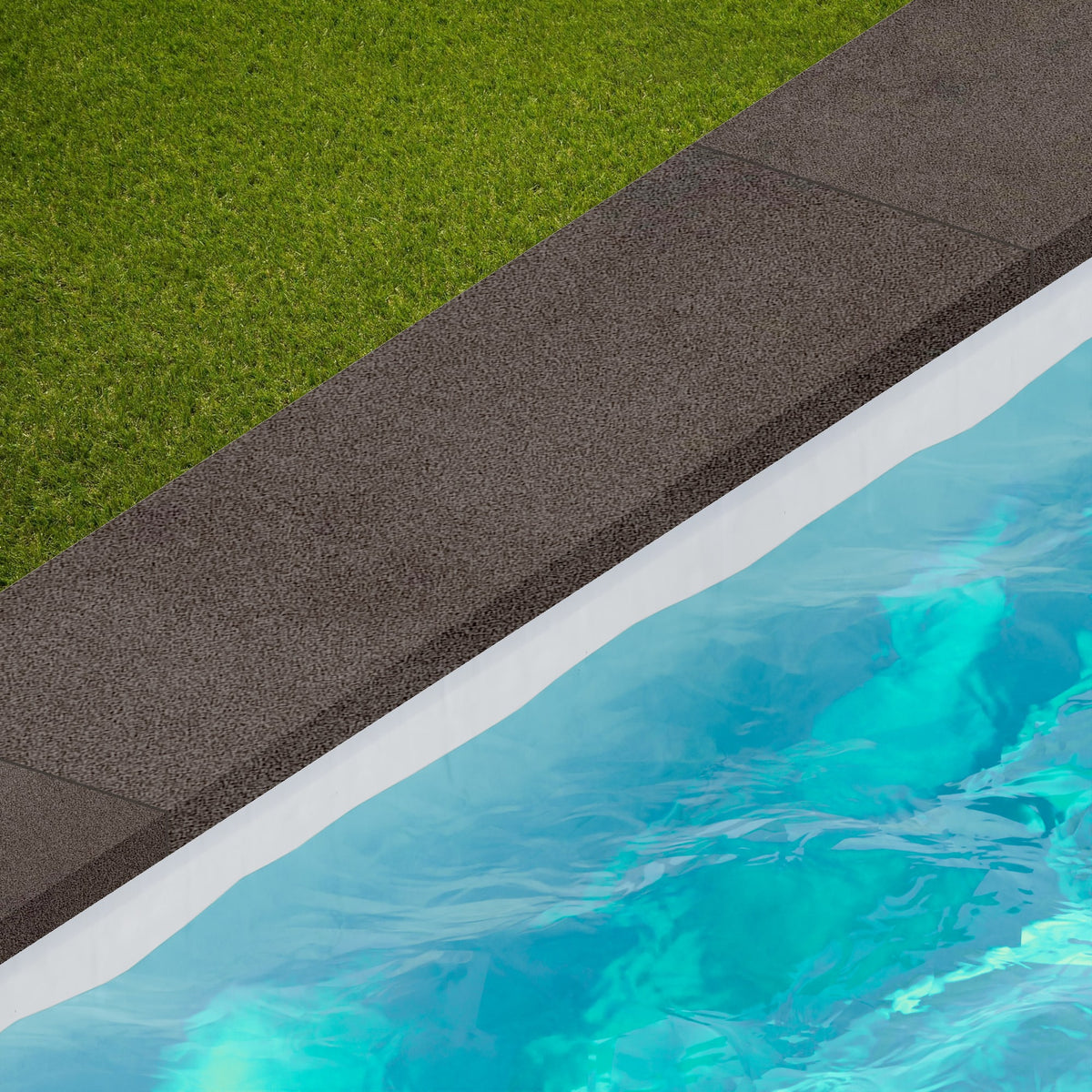Margelle de piscine effet Béton Brun Cuir 120x33x2 cm Bord Droit avec retombée Vetrano