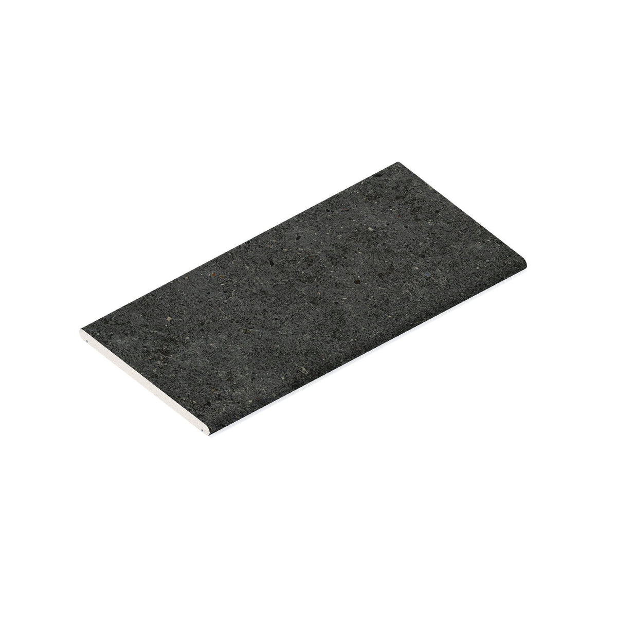 Couvertine effet Pierre Calcaire Gris Carbone 60x30x2 cm Bord 1/2 Rond Double Larmier Domella
