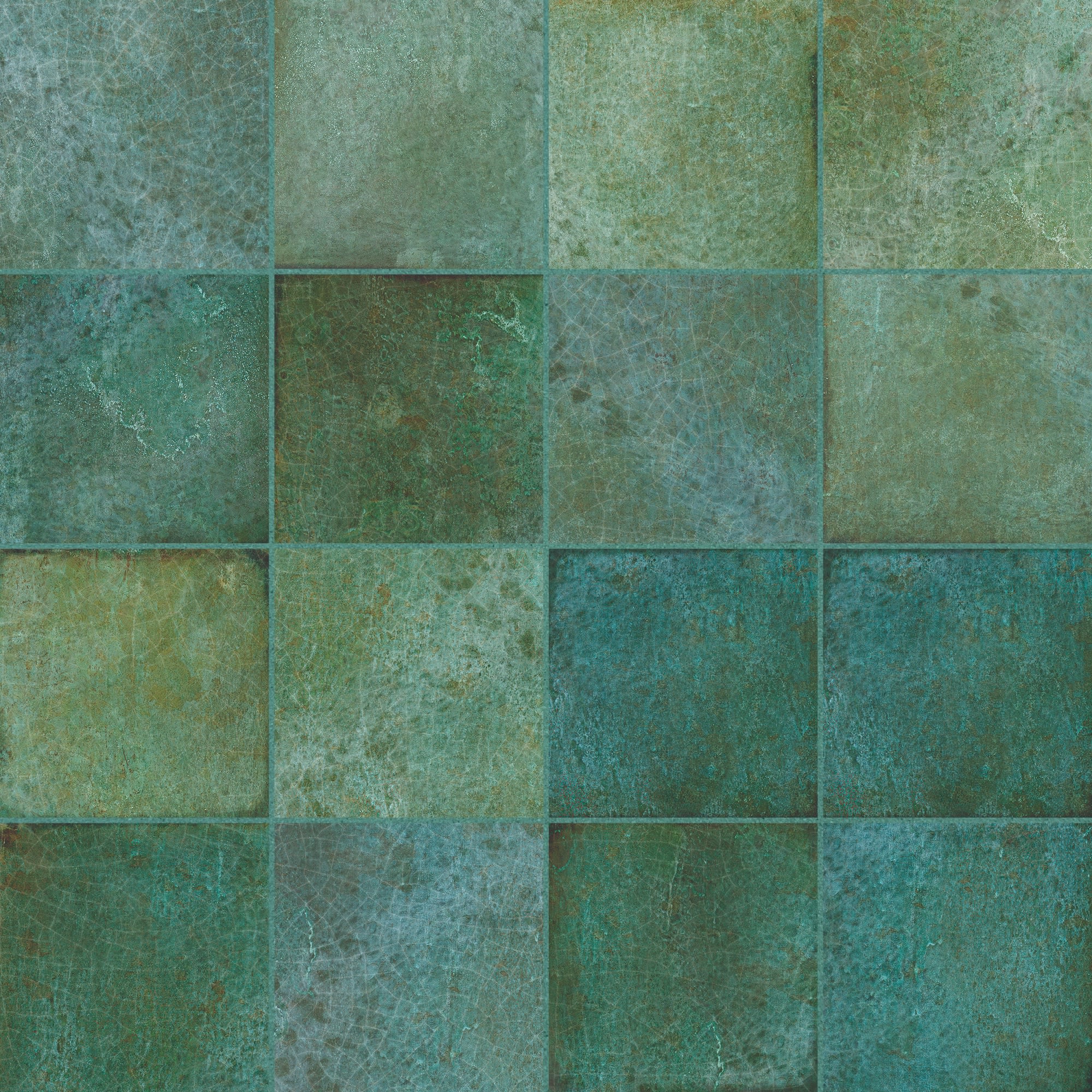 Carrelage effet Zellige Vert 10x10x0,85 cm Caldero - Mur intérieur