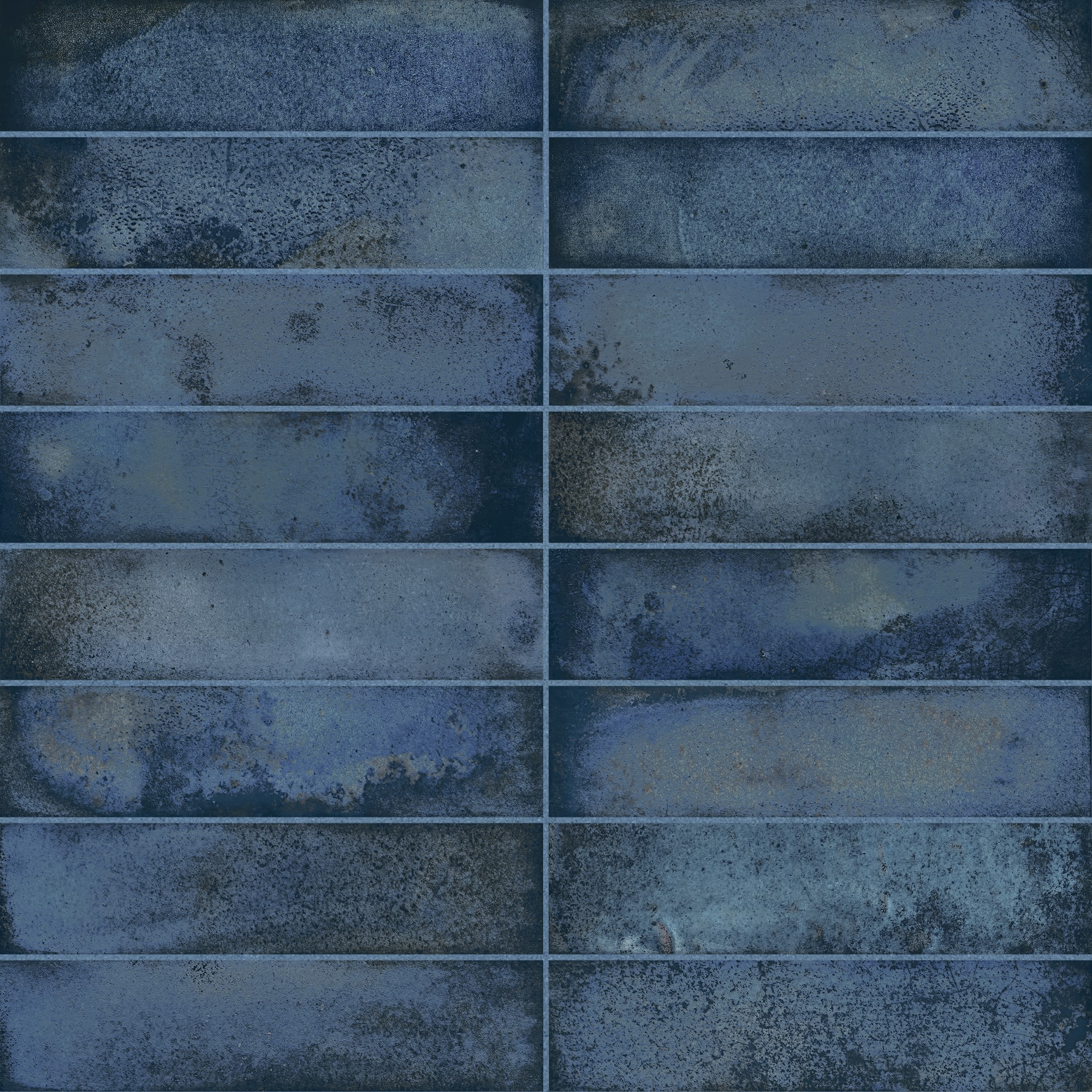 Carrelage effet Zellige Bleu Profond 25x6x0,82 cm Orvian - Mur intérieur