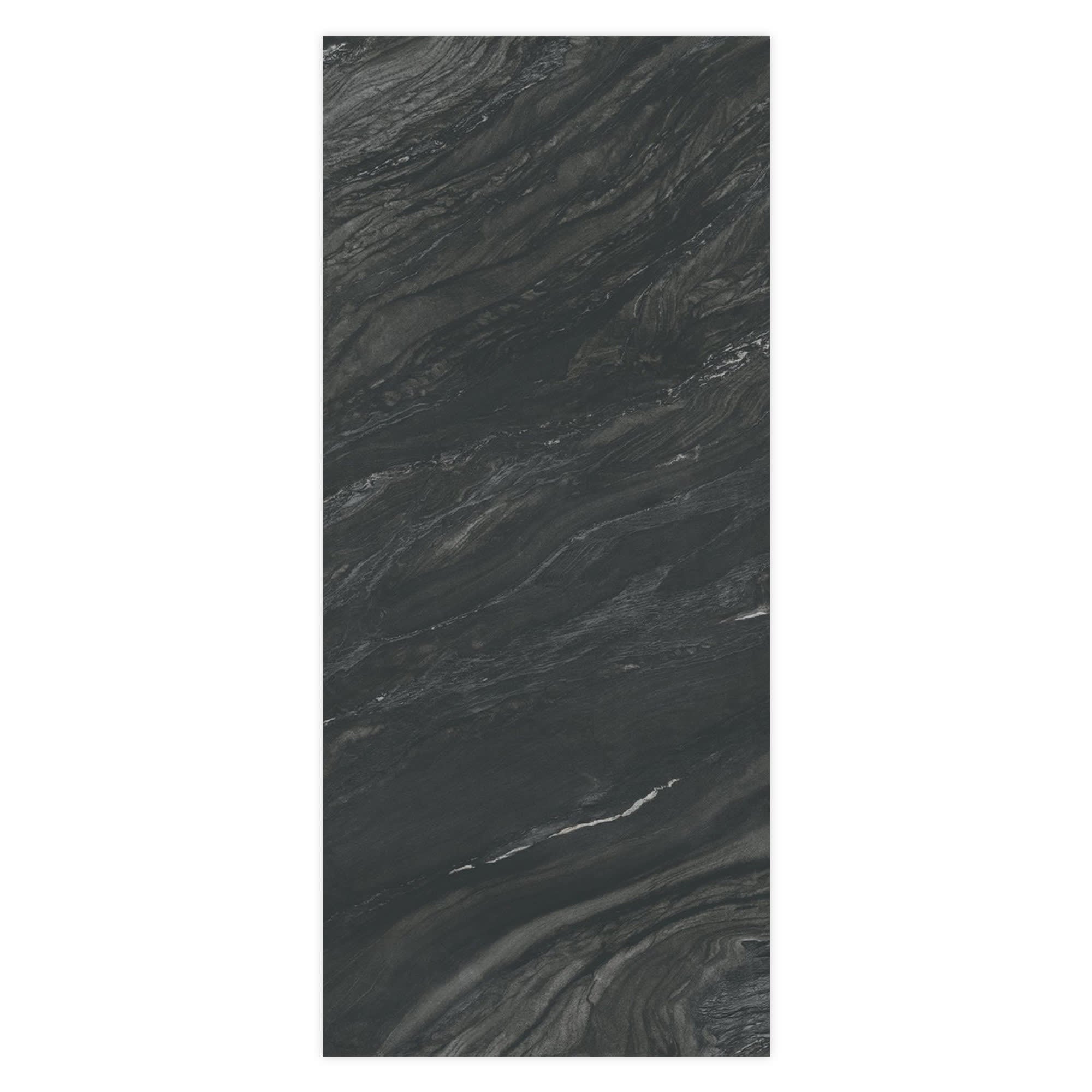 Carrelage effet Marbre Noir Vulcano 278x120x0,6 cm Silk Sorvella - Mur intérieur