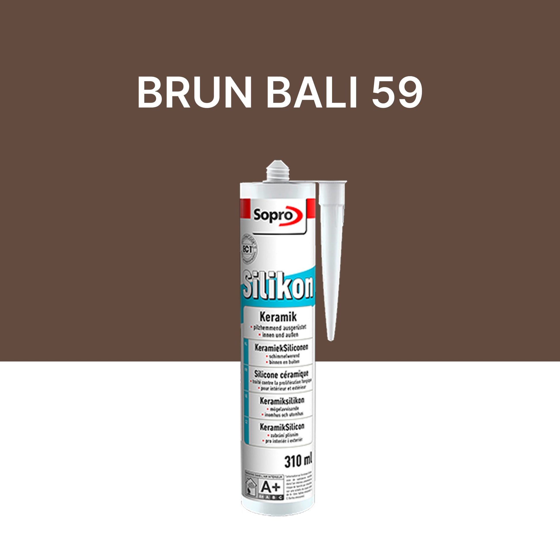 Mastic silicone spécial carrelage - Brun bali 59 - 310 ml