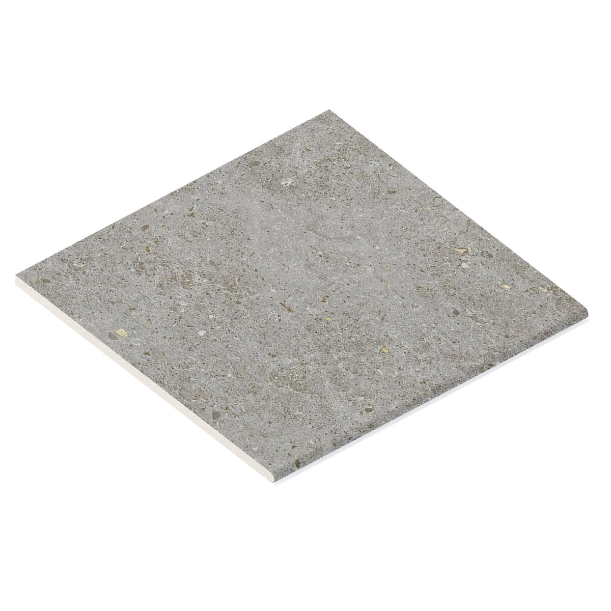 Margelle de piscine effet Pierre Calcaire Gris Cendré 60x60x2 cm Bord 1/2 Rond Domella