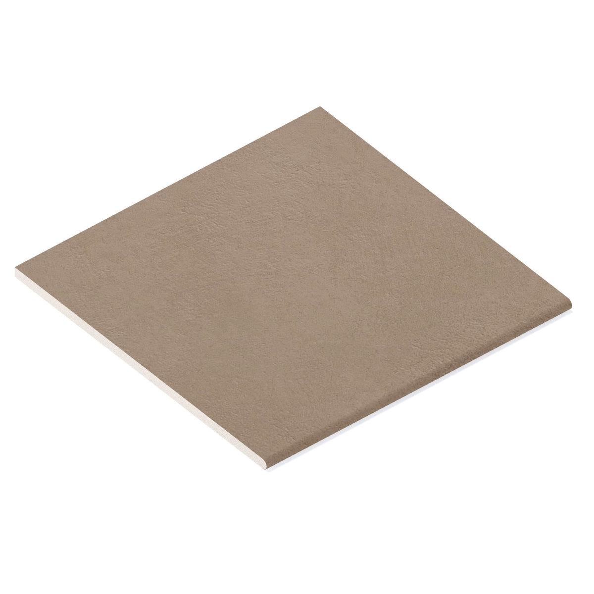 Margelle de piscine effet Béton Brun Sable 60x60x2 cm Bord 1/2 Rond Benzaro