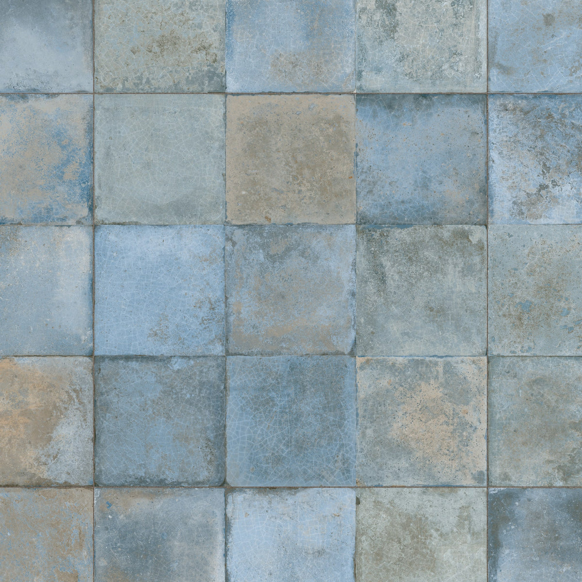 Carrelage Vintage effet Zellige Bleu 33x33x0,95 cm Orelia - Sol et mur intérieur