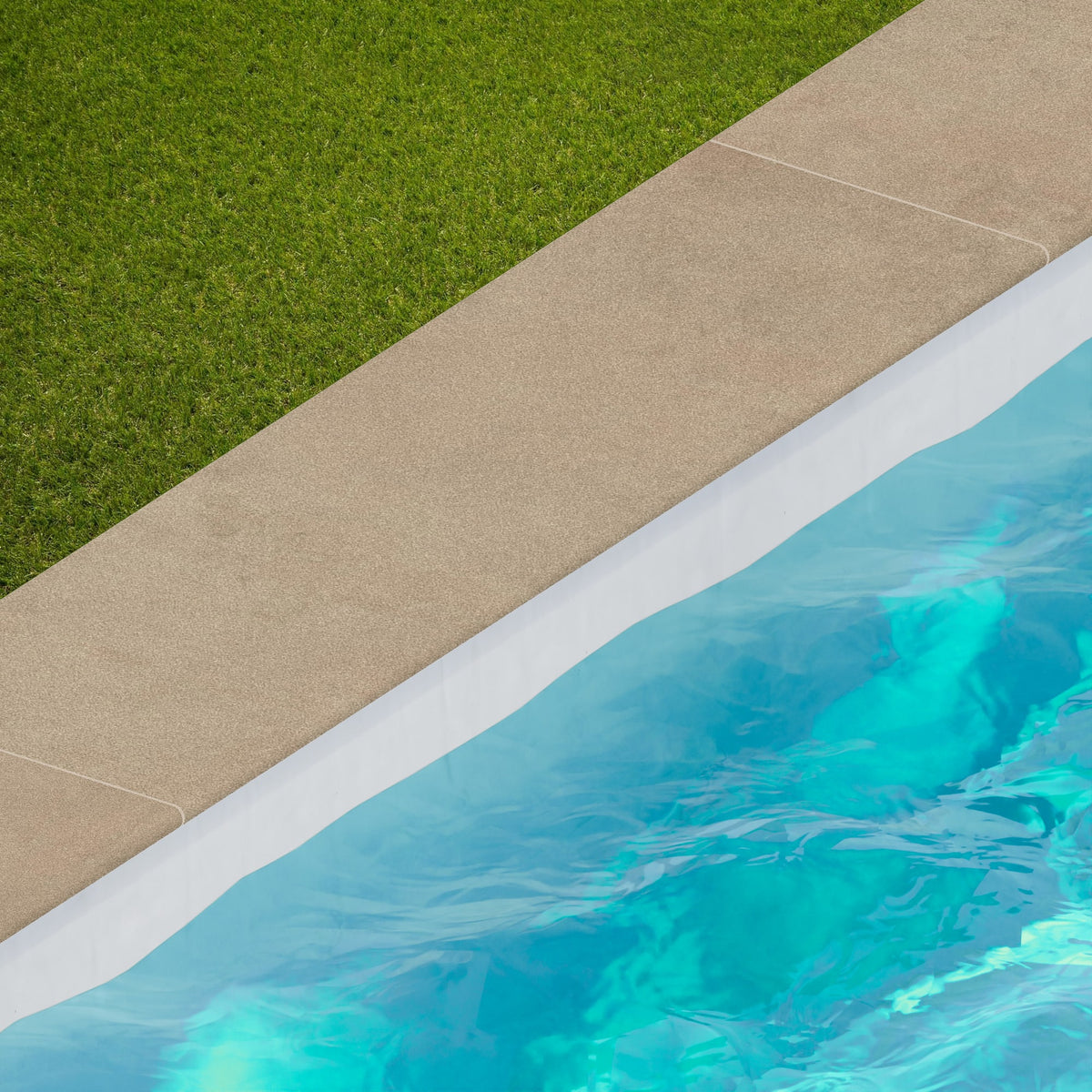 Margelle de piscine effet Béton Beige Terre 120x33x2 cm Bord 1/2 Rond Vetrano