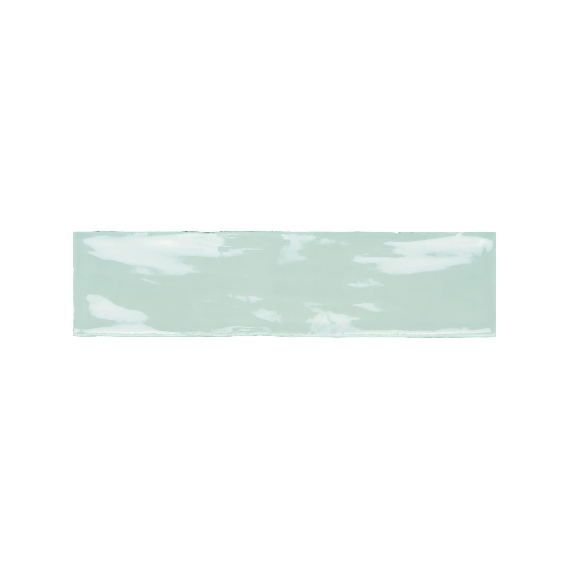 Carrelage effet Zellige Vert Menthe 30x7,5x0,82 cm Brillant Novaril - Mur intérieur
