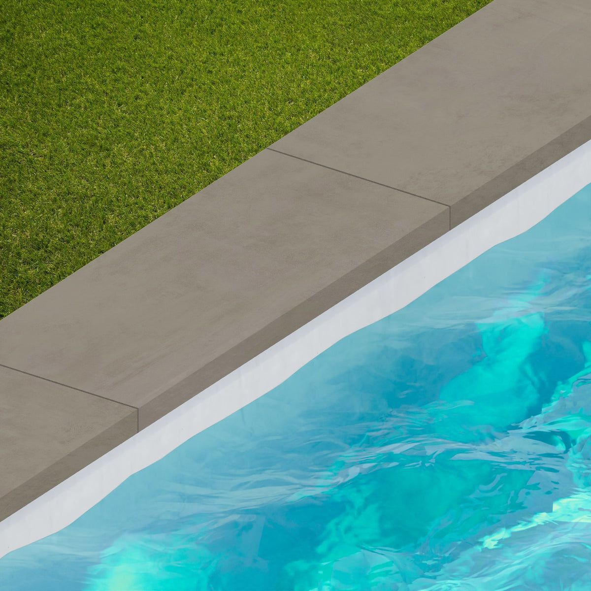 Margelle de piscine effet Béton Gris Terre 80x33x2 cm Bord Droit avec retombée Vetrano