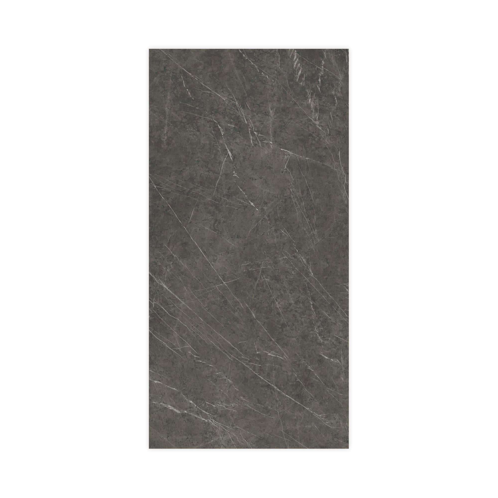 Carrelage effet Marbre Gris Ombre 240x120x0,9 cm Brillant Clarenza - Mur intérieur