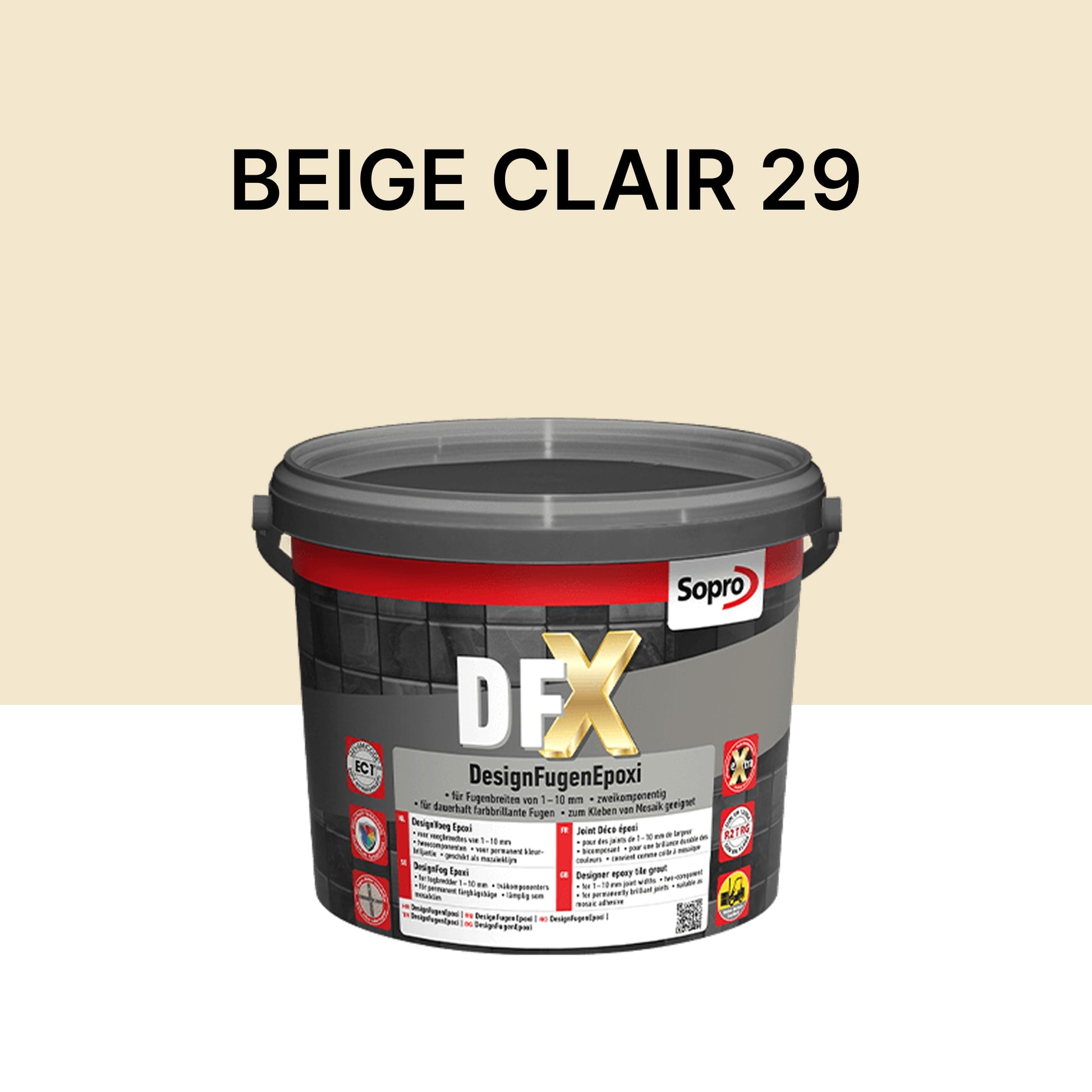 Joint / Colle époxy carrelage et piscine - Beige clair 29 - Sopro DFX - 3 kg
