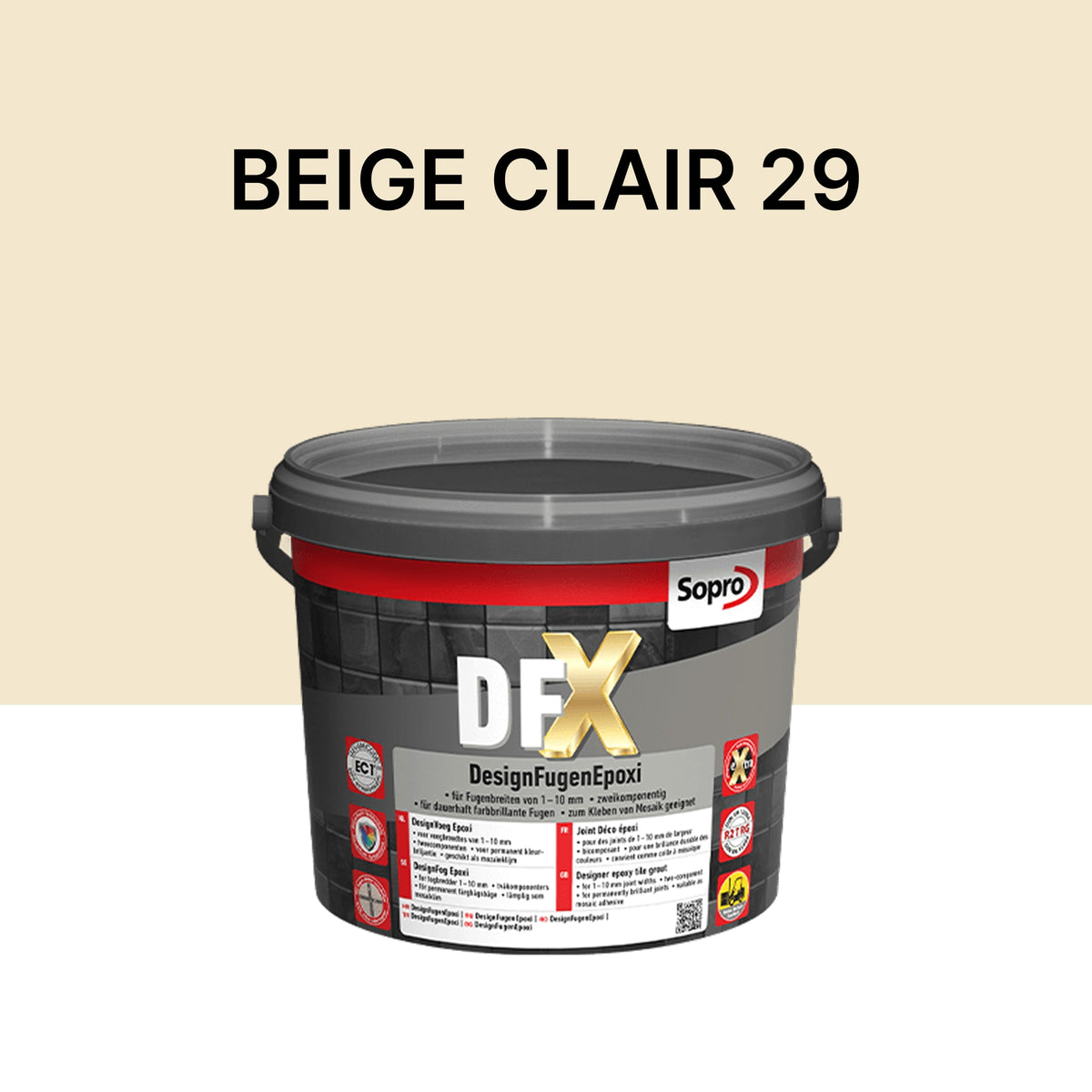 Joint / Colle époxy carrelage et piscine - Beige clair 29 - Sopro DFX - 3 kg