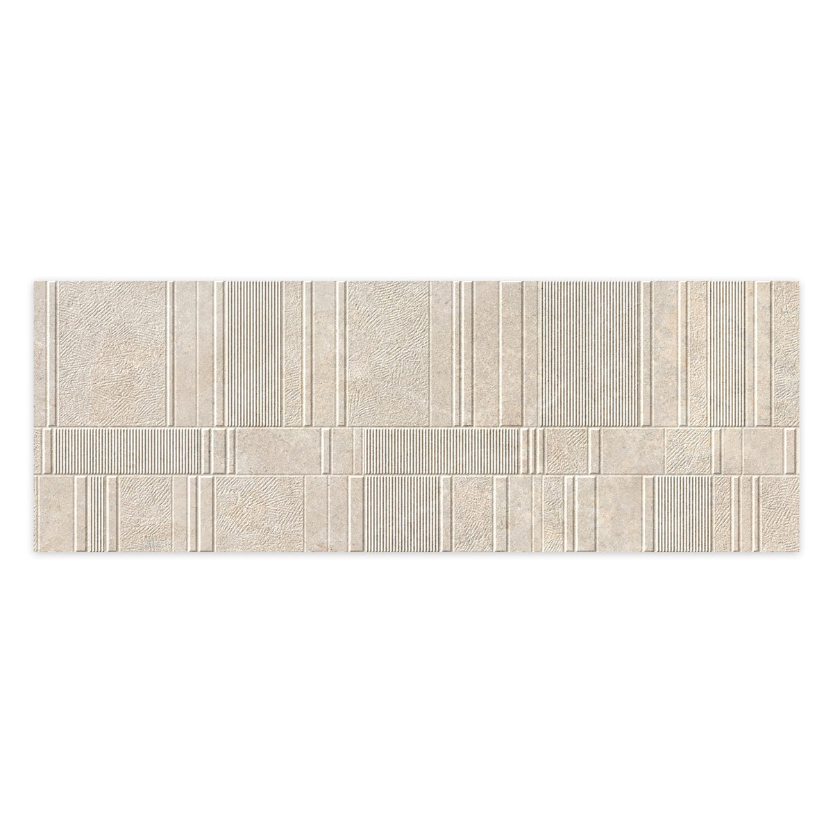 Carrelage effet Pierre 3D Beige Sable Stripe 100x33,3x0,98 cm Serdano - Mur intérieur