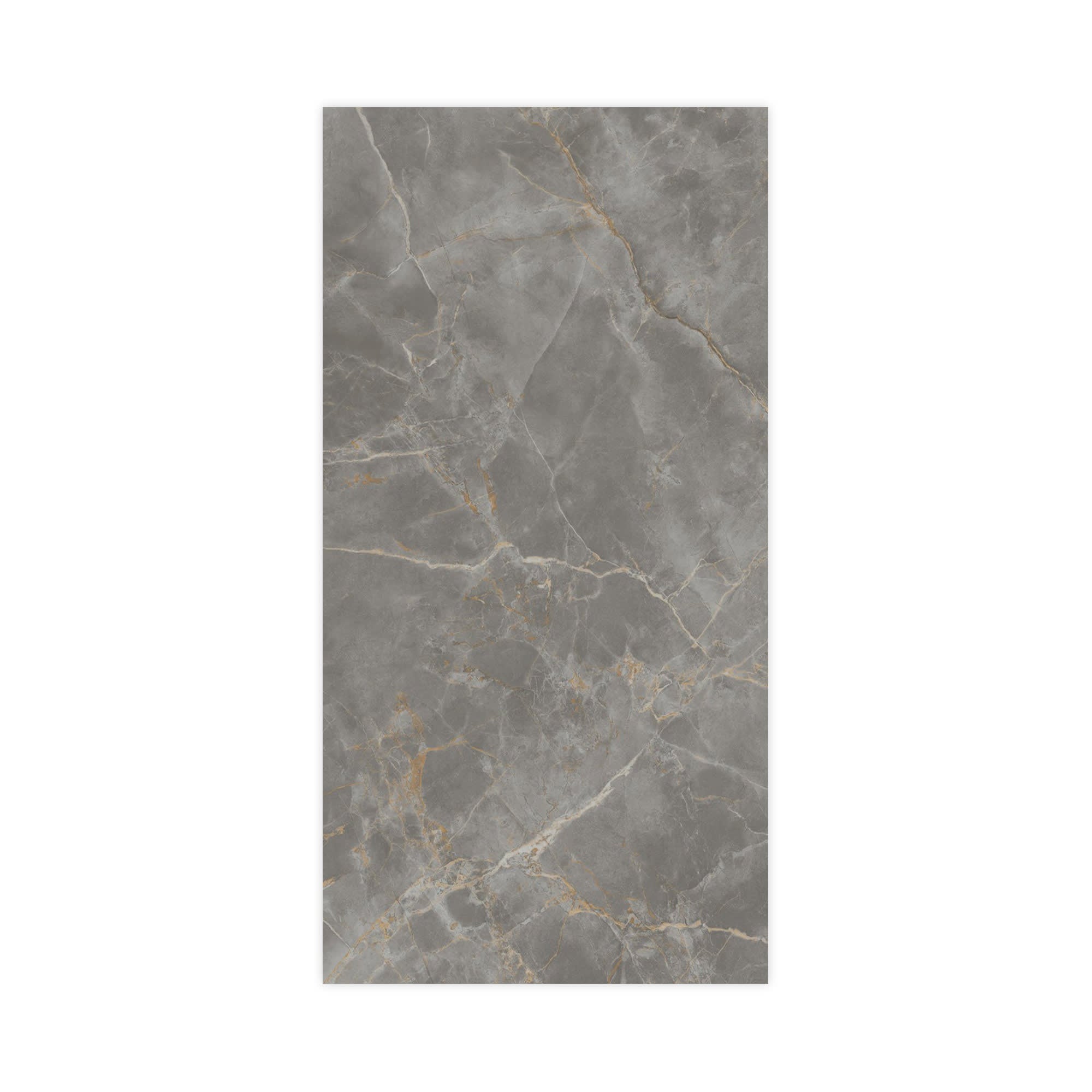 Carrelage effet Marbre Gris Titan 240x120x0,9 cm Brillant Montira - Mur intérieur