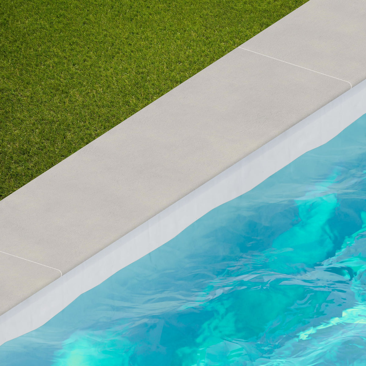 Margelle de piscine effet Béton Gris Brume 120x33x2 cm Bord 1/2 Rond Montera