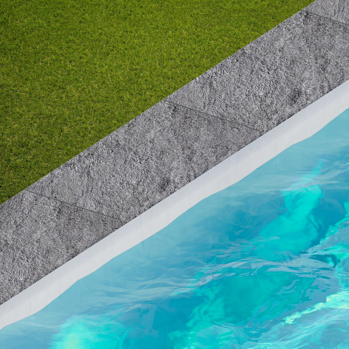Margelle de piscine effet Pierre Quartzite Gris Ombre 60x30x2 cm Bord 1/2 Rond Teravio