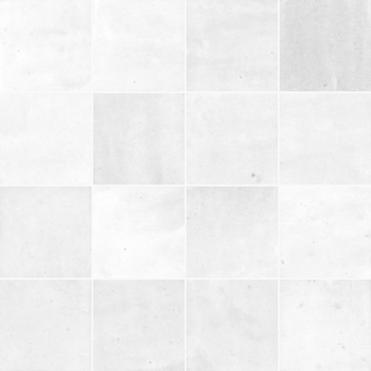 Carrelage effet Zellige Blanc 10,7x10,7x0,9 cm Velmio - Mur intérieur