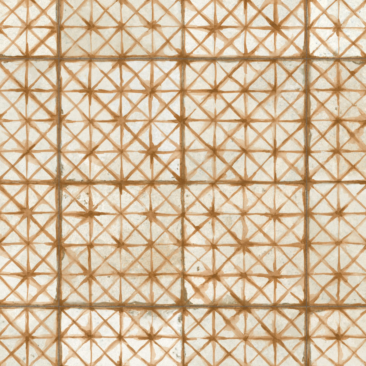 Carrelage Vintage effet Carreau ciment Orange 45x45x0,95 cm Byblos - Sol et mur intérieur