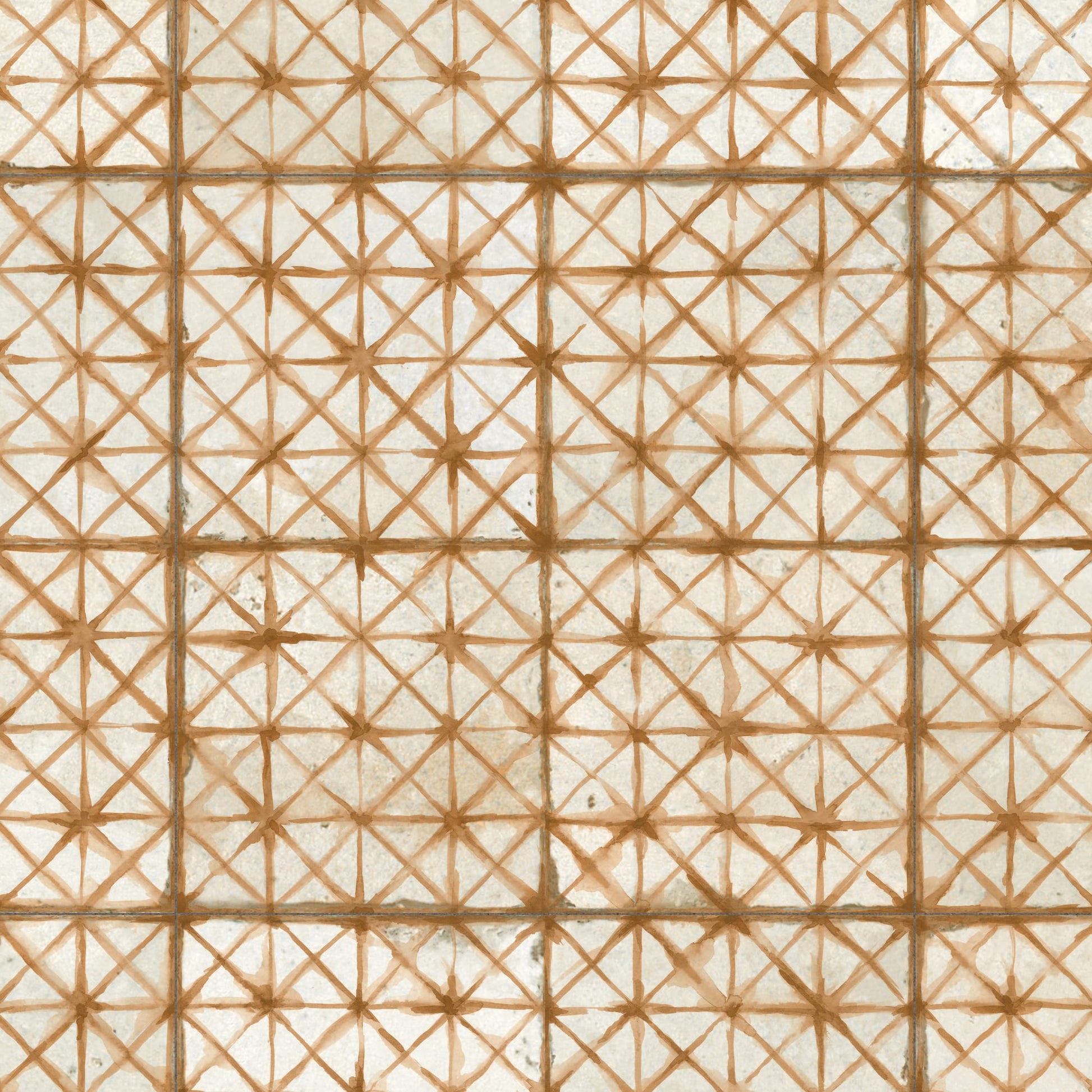 Carrelage Vintage effet Carreau ciment Orange 45x45x0,95 cm Byblos - Sol et mur intérieur