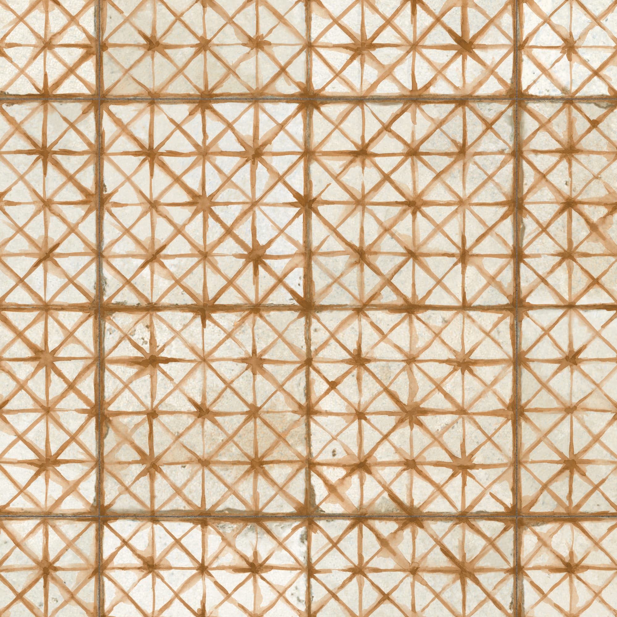 Carrelage Vintage effet Carreau ciment Orange 45x45x0,95 cm Byblos - Sol et mur intérieur