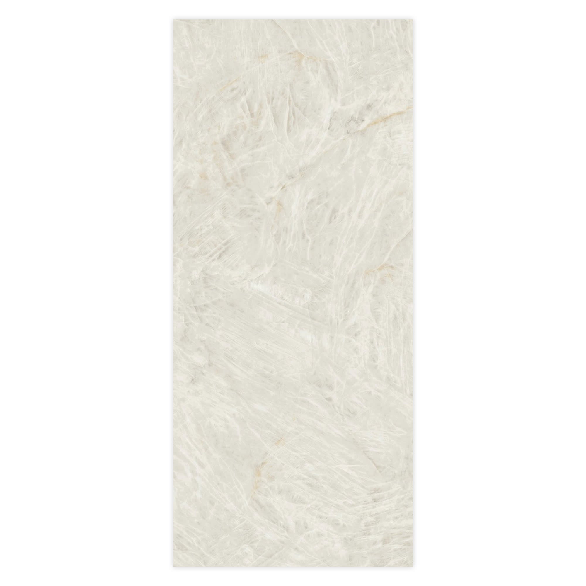 Carrelage effet Marbre Blanc Opale 278x120x0,6 cm Brillant Florenza - Mur intérieur