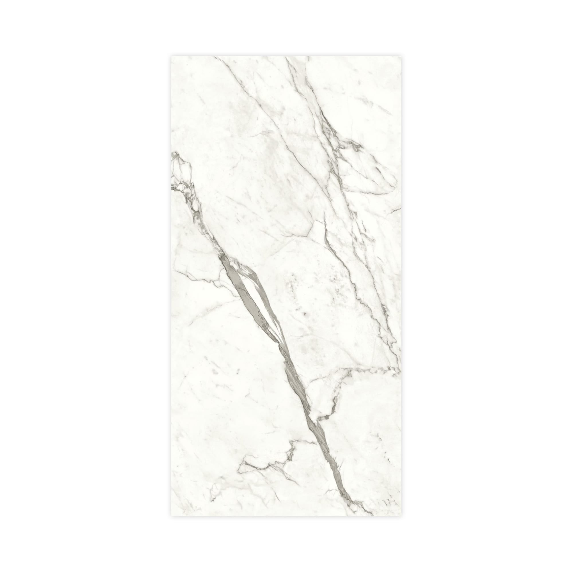 Carrelage effet Marbre Blanc Calacatta Majestic 240x120x0,9 cm Brillant Faventa - Mur intérieur