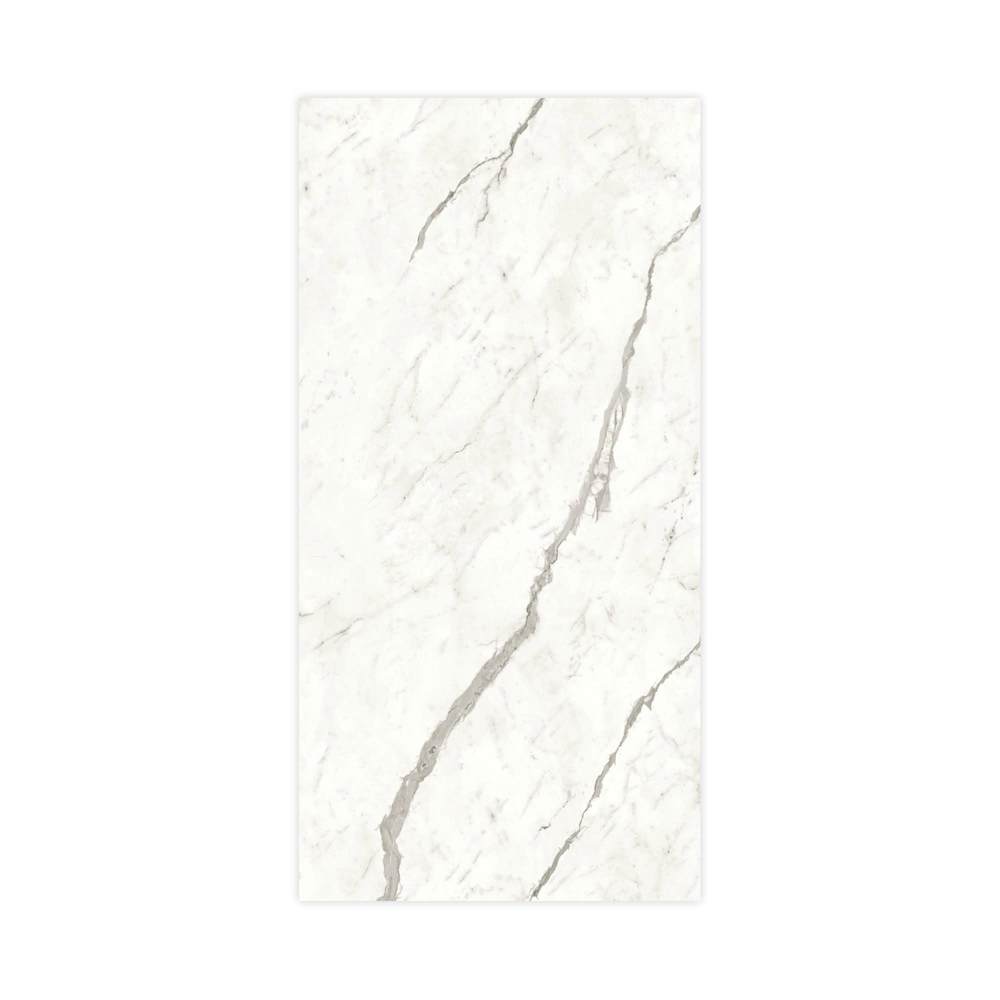 Carrelage effet Marbre Blanc Calacatta Majestic 240x120x0,9 cm Brillant Faventa - Mur intérieur