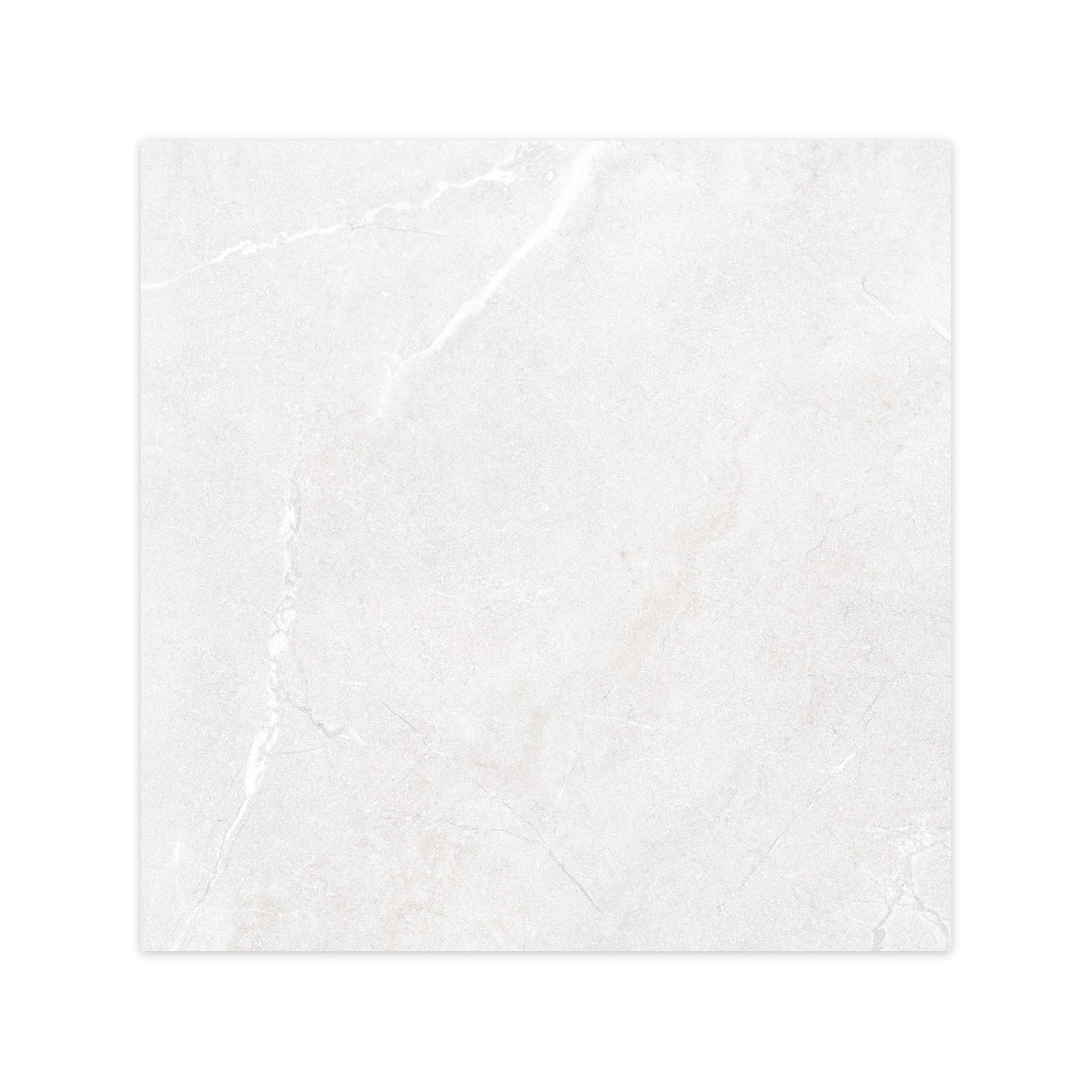 Carrelage effet Pierre Blanc Perle 90x90x0,9 cm In&Out Luzerio - Sol et mur intérieur et Sol extérieur