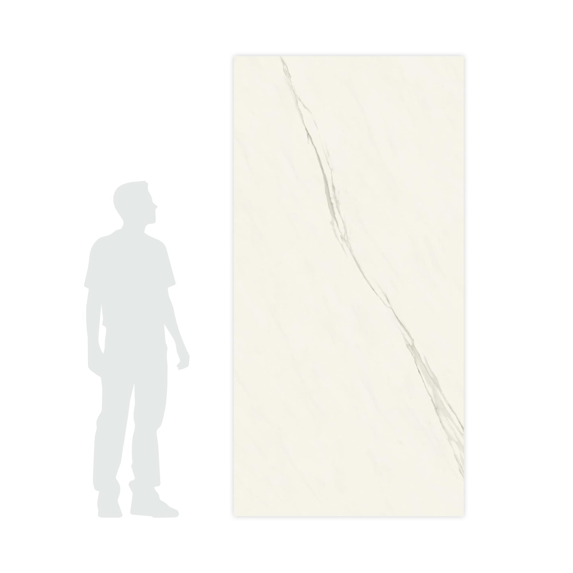 Carrelage effet Marbre Blanc Calacatta Armonia 240x120x0,9 cm Brillant Orsiano - Mur intérieur