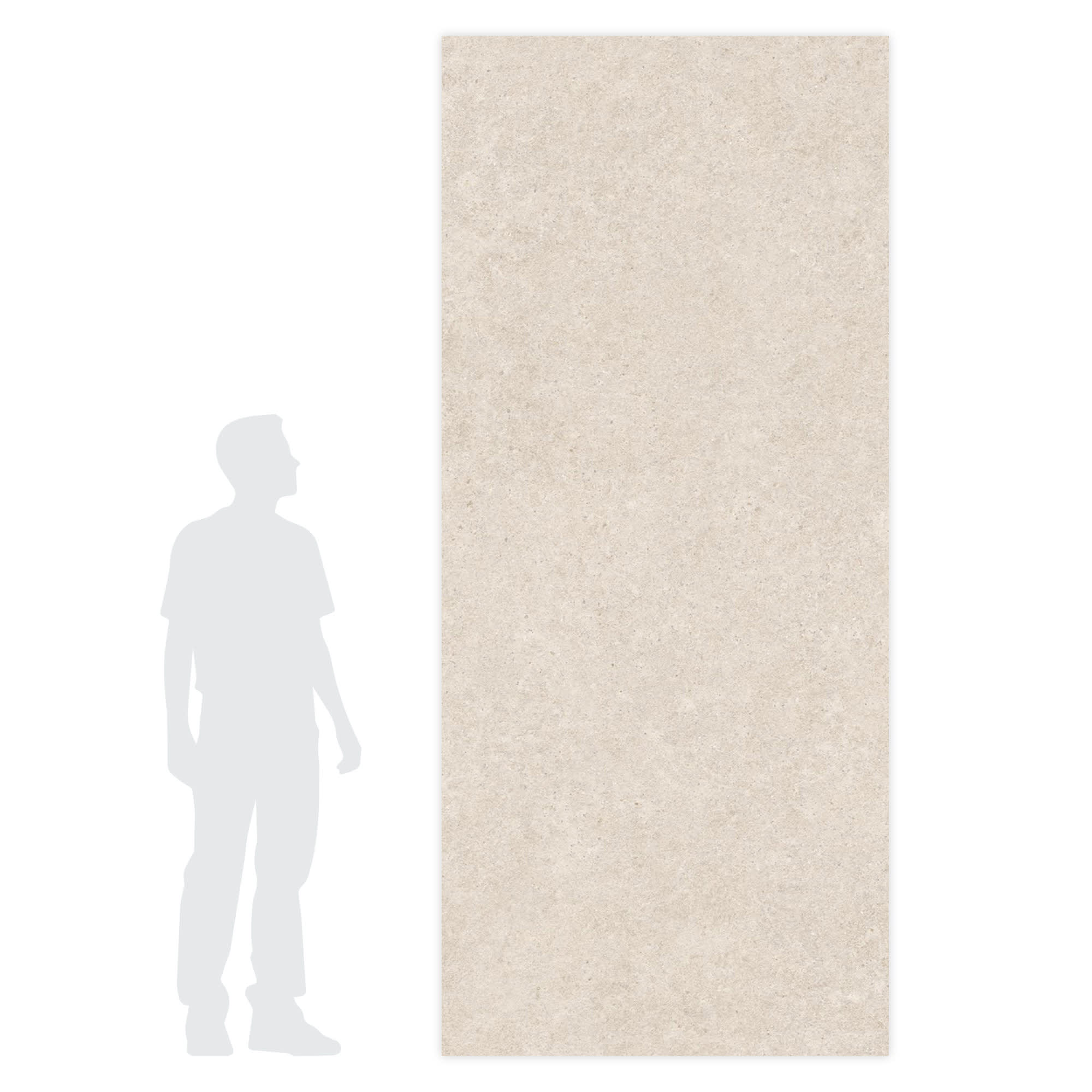 Carrelage effet Pierre Calcaire Blanc Craie 278x120x0,6 cm Mat Domella - Mur intérieur