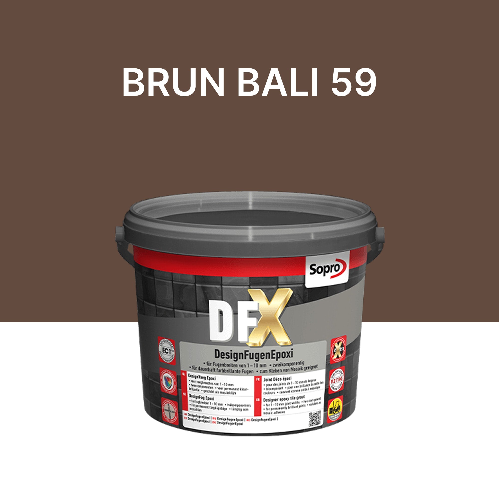 Joint / Colle époxy carrelage et piscine - Brun bali 59 - Sopro DFX - 3 kg
