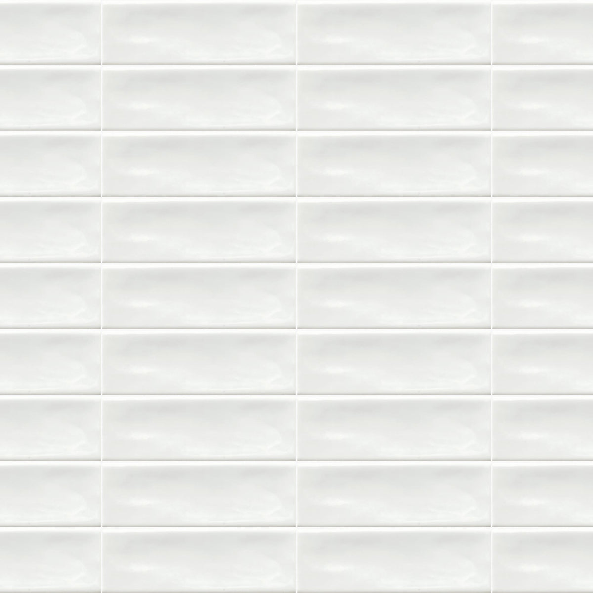 Carrelage effet Zellige Blanc 14,6x4,8x0,8 cm Brillant Bravio - Mur intérieur
