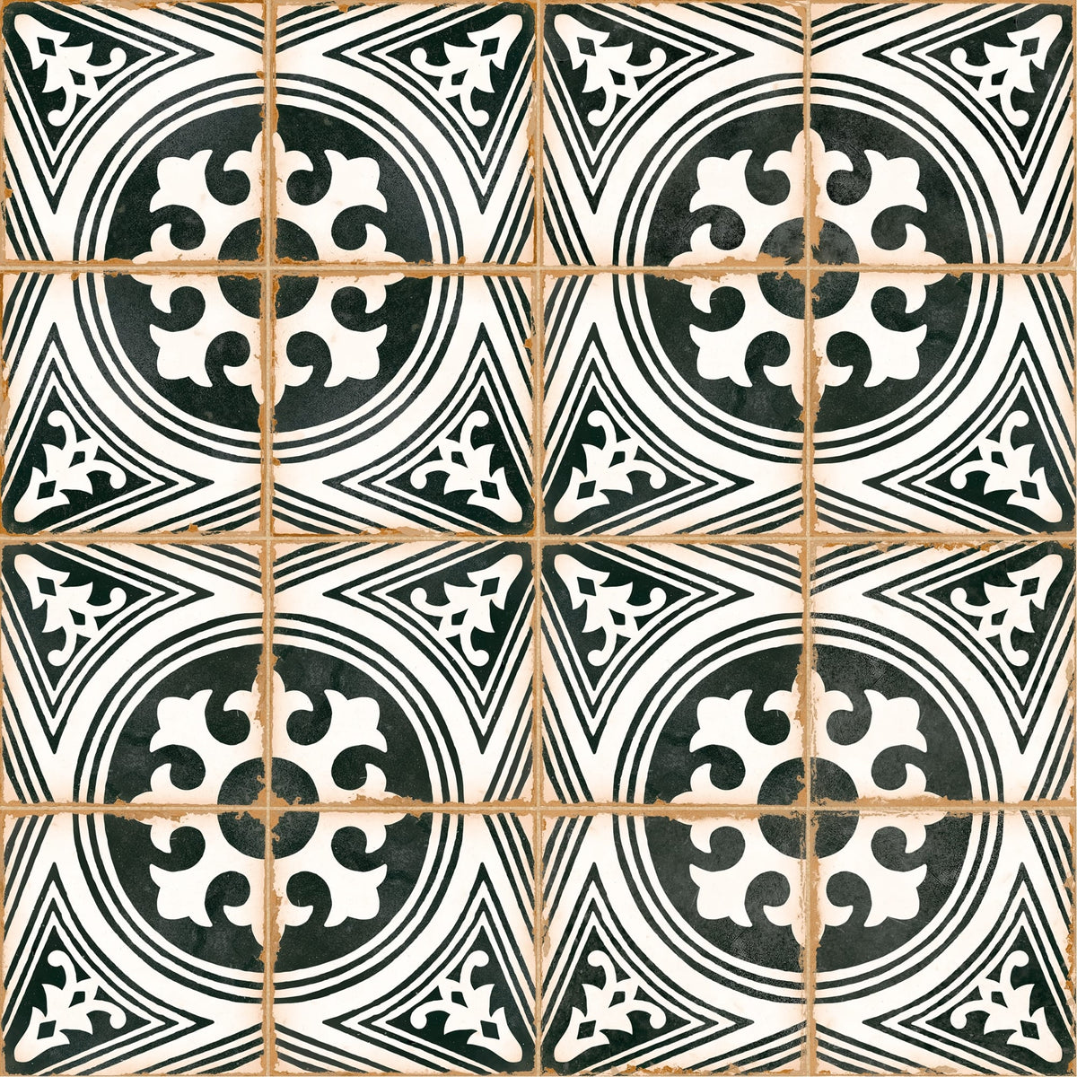 Carrelage effet Carreau ciment Azorel Noir 12,3x12,3x0,87 cm Serano - Sol et mur intérieur