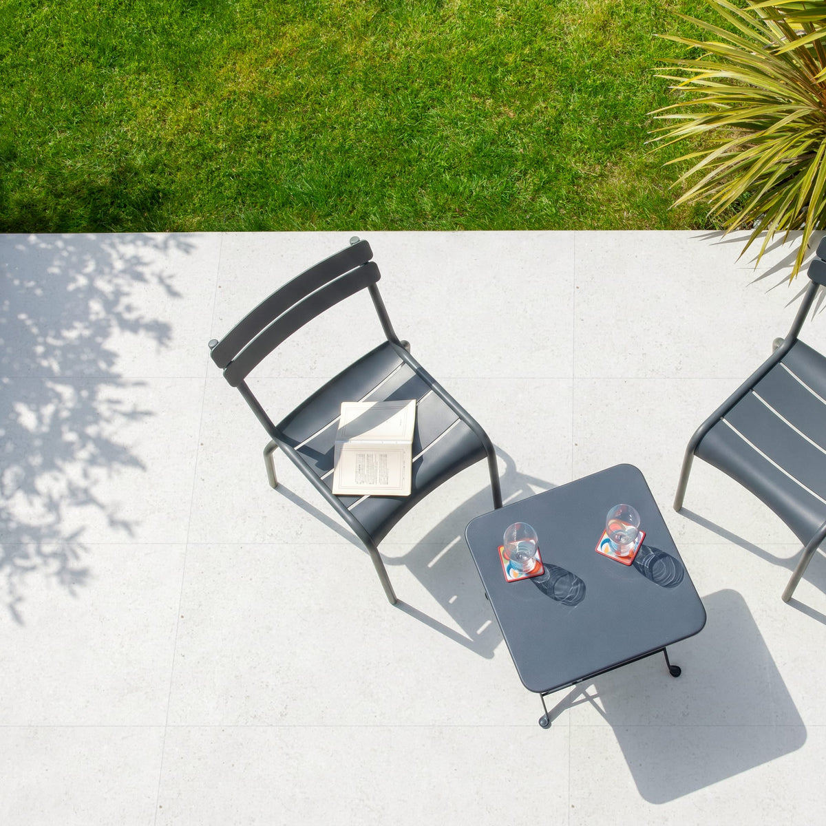 Carrelage effet Béton Blanc 100x50x2 cm Arvelis - Sol extérieur