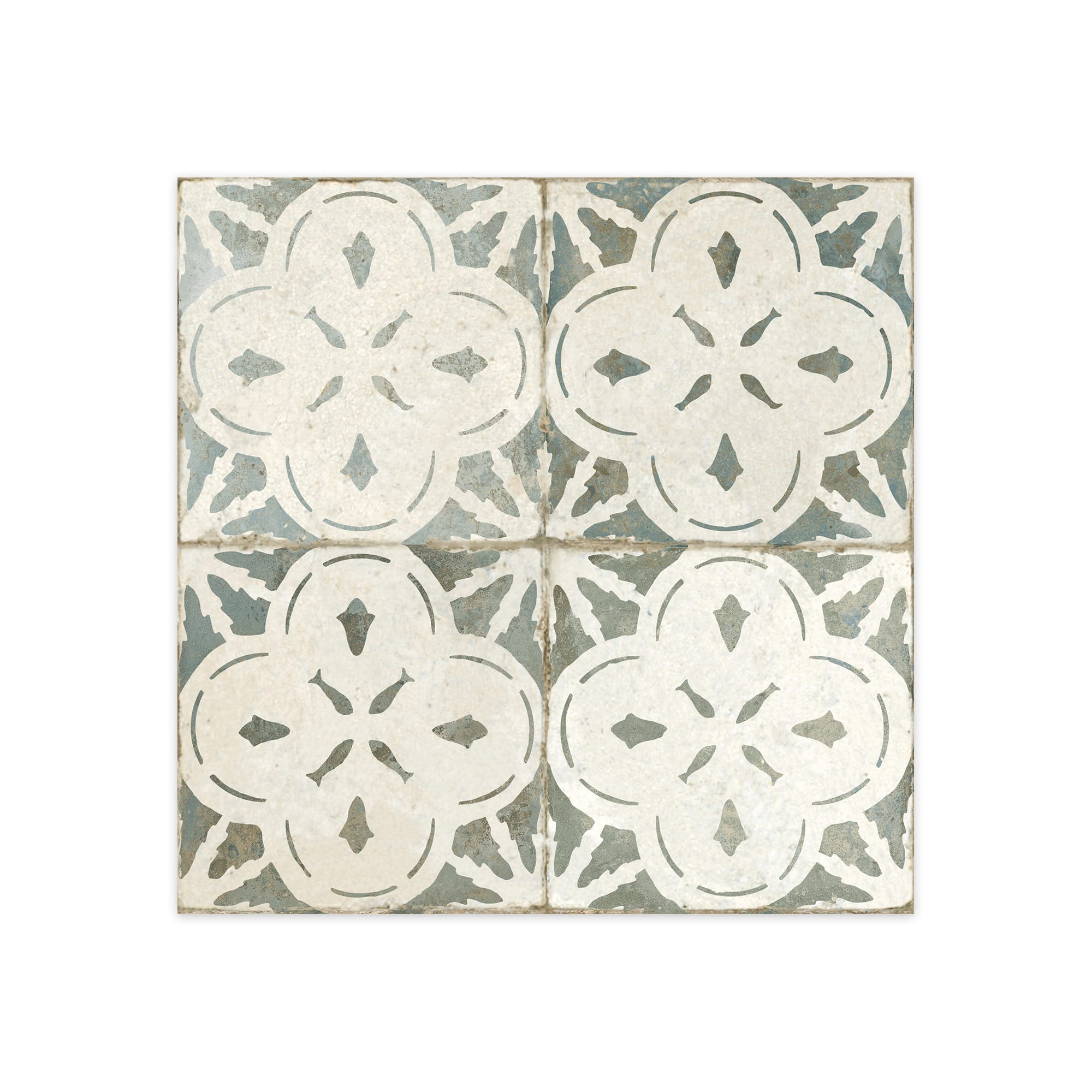 Carrelage Vintage effet Carreau ciment Vert 45x45x0,95 cm Calenza - Sol et mur intérieur